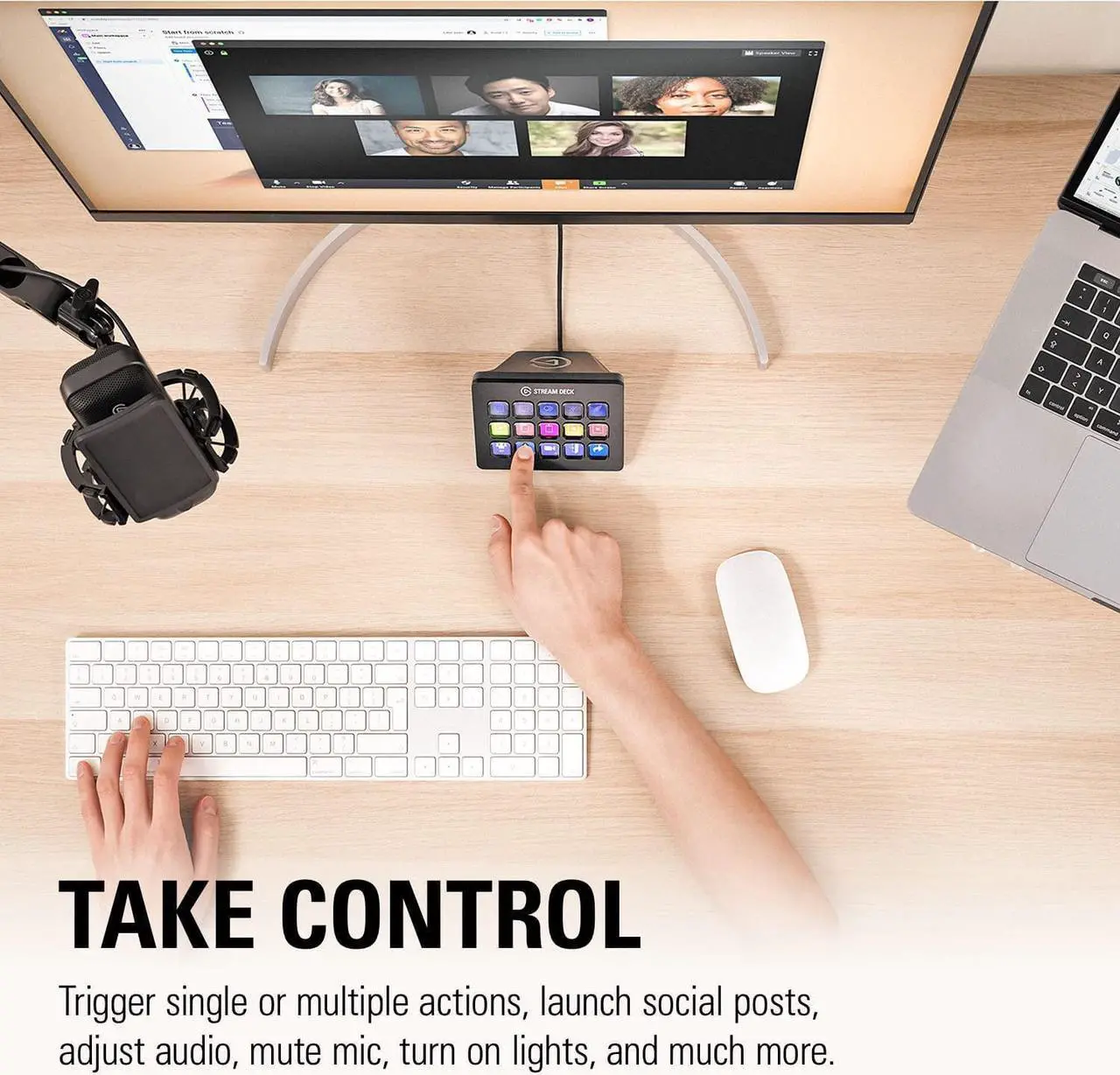 Alt view image 4 of 7 - Stream Deck MK.2  Studio Controller, 15 macro keys, trigger actions in apps and software like OBS, Twitch, ?YouTube and more, works with Mac and PC