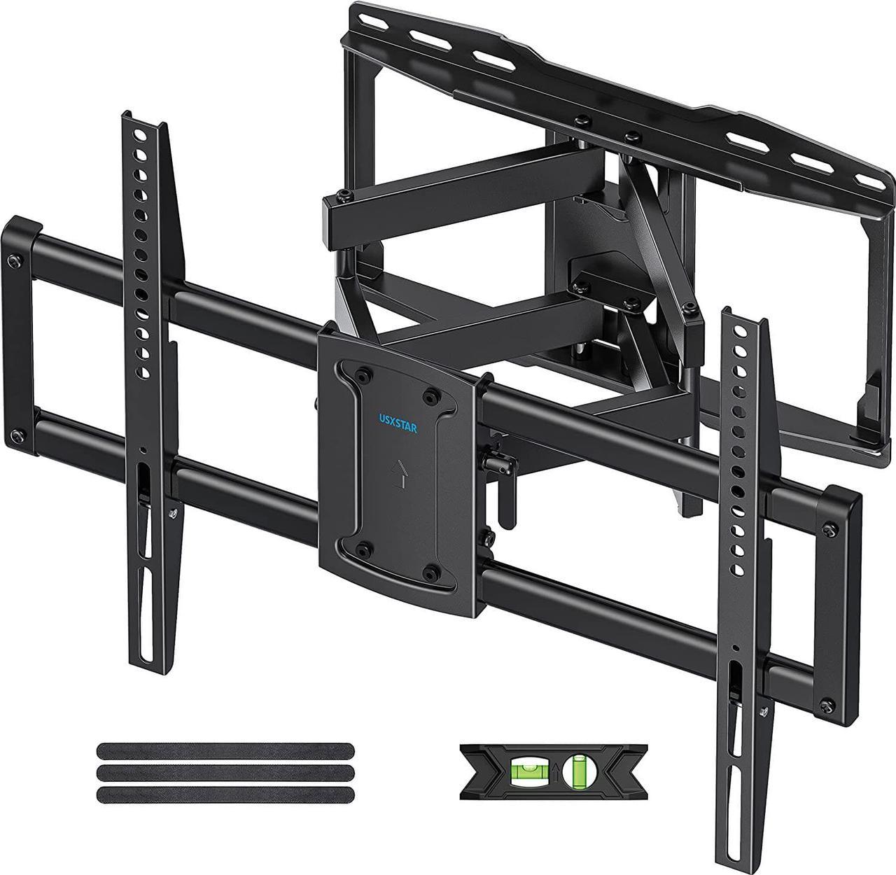 Full Motion TV Wall Mount Bracket for Most 37-86 inch TVs, Swivel Tilt Extension Level TV Mount, Max VESA 600x400mm, Holds up to 132lbs & 16" Wood Studs with Hole Drilling Template by USX STAR