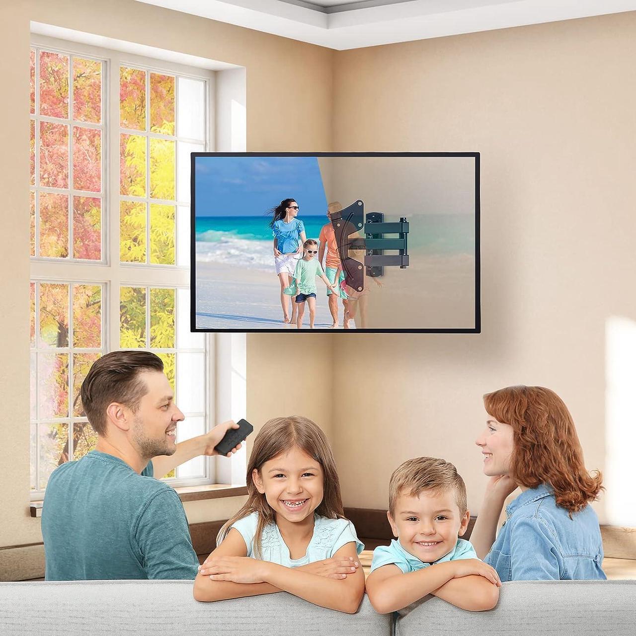 Alt view image 3 of 7 - TV Wall Mount for 13-42 Inch Flat or Curved TVs & Monitors, Full Motion TV Wall Mount with Articulating Arms Swivel Tilt Extends, Corner tv Bracket Max VESA 200x200 mm up to 44lbs, PSSFK1