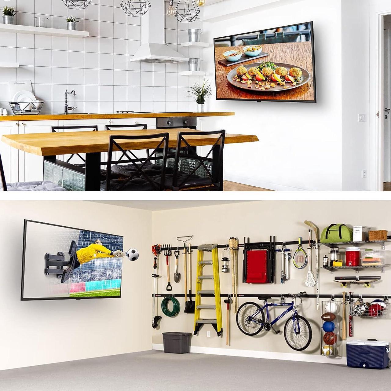 Alt view image 5 of 7 - TV Wall Mount for 13-42 Inch Flat or Curved TVs & Monitors, Full Motion TV Wall Mount with Articulating Arms Swivel Tilt Extends, Corner tv Bracket Max VESA 200x200 mm up to 44lbs, PSSFK1