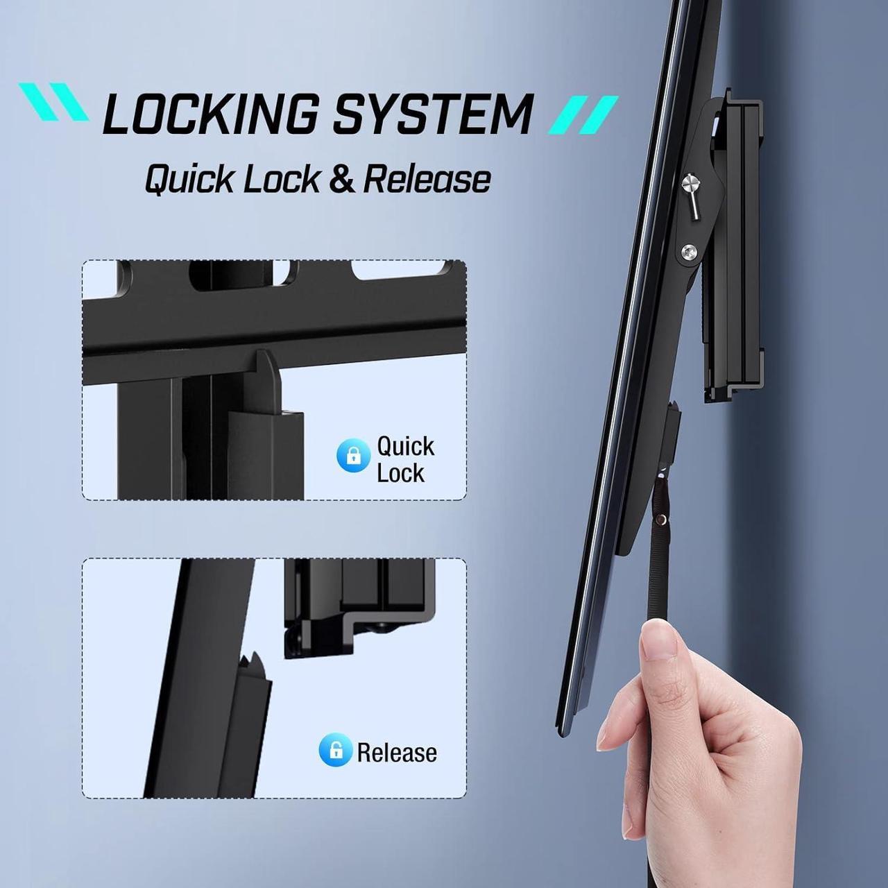Alt view image 5 of 7 - Greenstell TV Wall Mount with LED Lights, Tilt TV Mount for 37"-75" Flat/Curved TVs, Low Profile Wall Mount TV Bracket Fit 16"-24" Stud, Max VESA 600x400mm, Holds up to 132lbs
