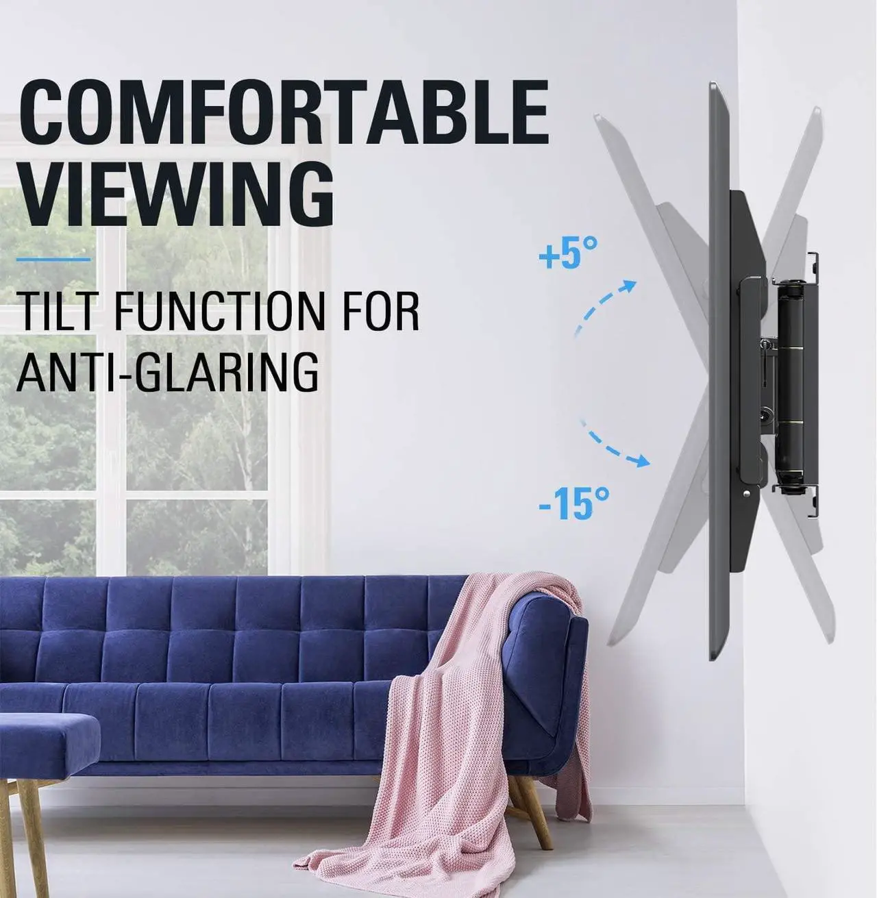 Alt view image 3 of 6 - TV Wall Mount TV Bracket for Most 42-90 Inch TV, UL Listed Full Motion TV Mount with Articulating Arms, Max VESA 800x400mm 132 lbs. Loading, Fits 16", 18", 24" Studs MD2298-XL