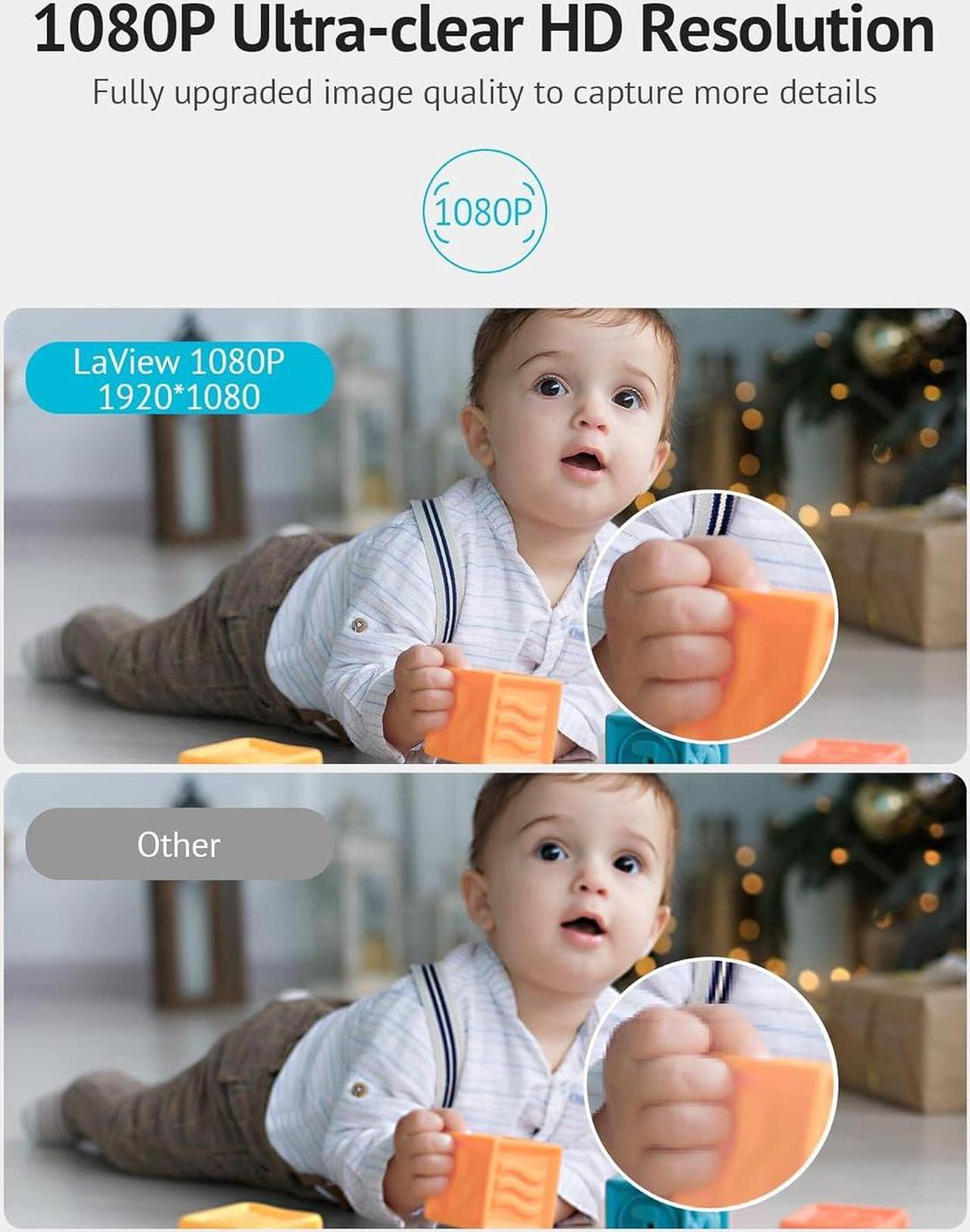 Alt view image 3 of 7 - LaView Pan/Tilt Security Camera for Baby Monitor with Phone App (2 Pack+2 32GB SD Cards), 1080P WiFi Pet Camera Indoor, 360° Home Security Camera with Motion & Sound Detection, Two-Way Audio