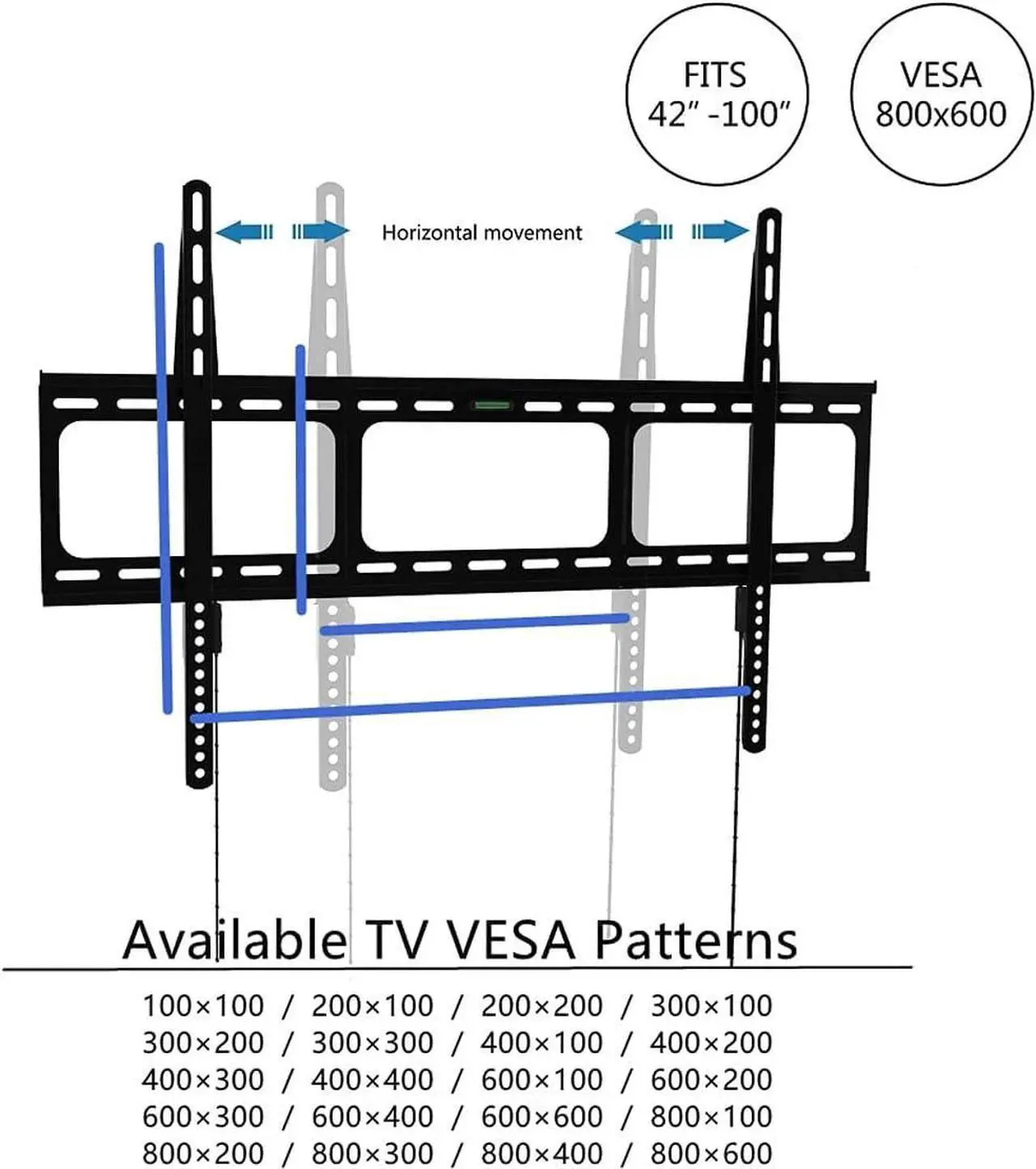 Alt view image 5 of 7 - Gibbon Mounts Fixed TV Wall Mounts- Low Profile TV Bracket Mounts for Most 42-100" LED/LCD Flat Screen TVs, 0.63''Ultra Slim, Max.VESA 800X600, Up to 220lbs Capacity