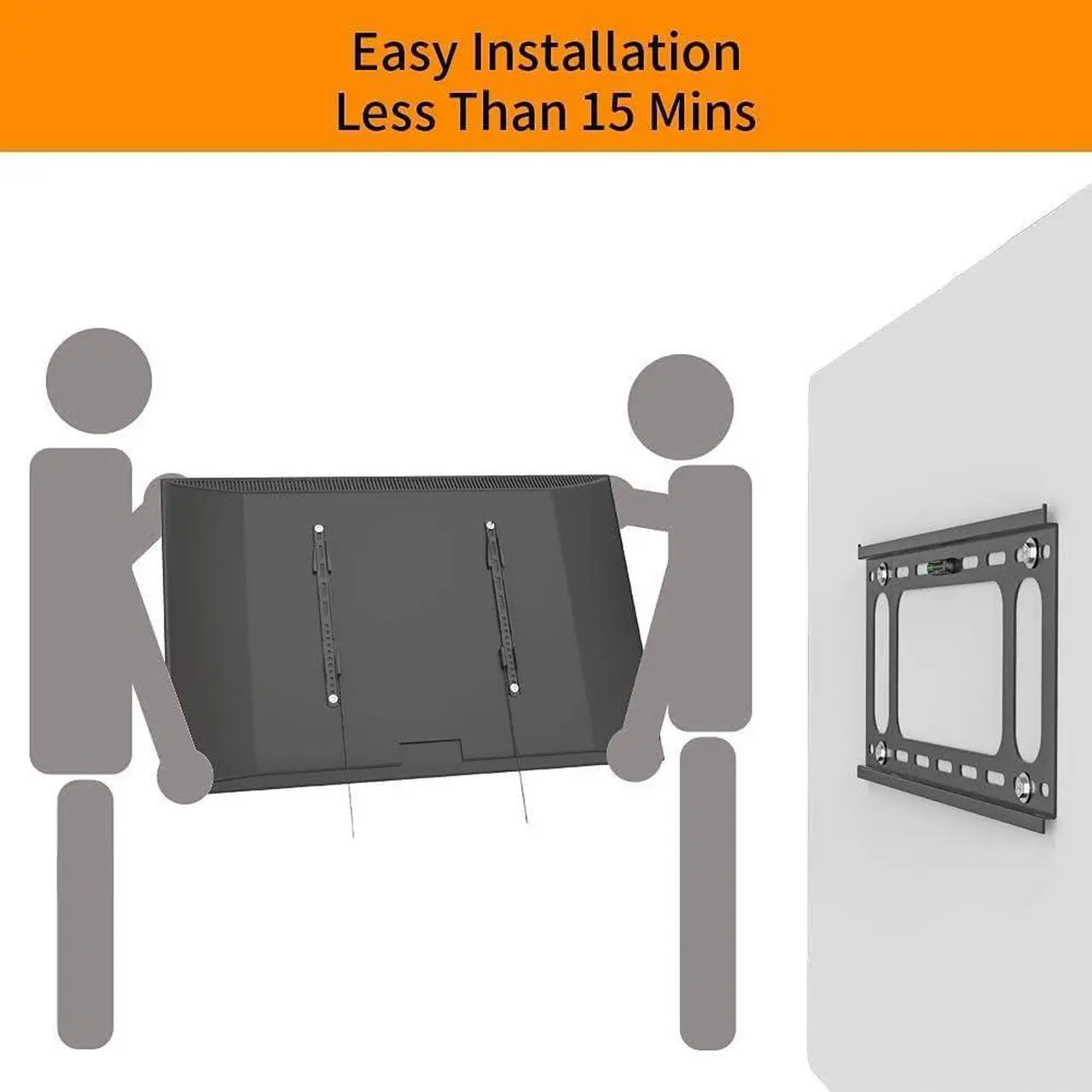 Alt view image 7 of 7 - Gibbon Mounts Fixed TV Wall Mounts- Low Profile TV Bracket Mounts for Most 42-100" LED/LCD Flat Screen TVs, 0.63''Ultra Slim, Max.VESA 800X600, Up to 220lbs Capacity