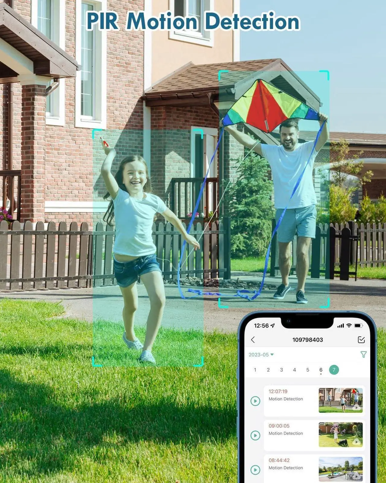 Alt view image 4 of 7 - Solar Security Cameras Wireless Outdoor, 2K PTZ Solar Cameras for Home Security, 2.4G Wi-Fi Outdoor Camera Wireless with PIR, 2-Way Talk, IP65, 4dbi, Spotlight/Siren, Color Night Vision
