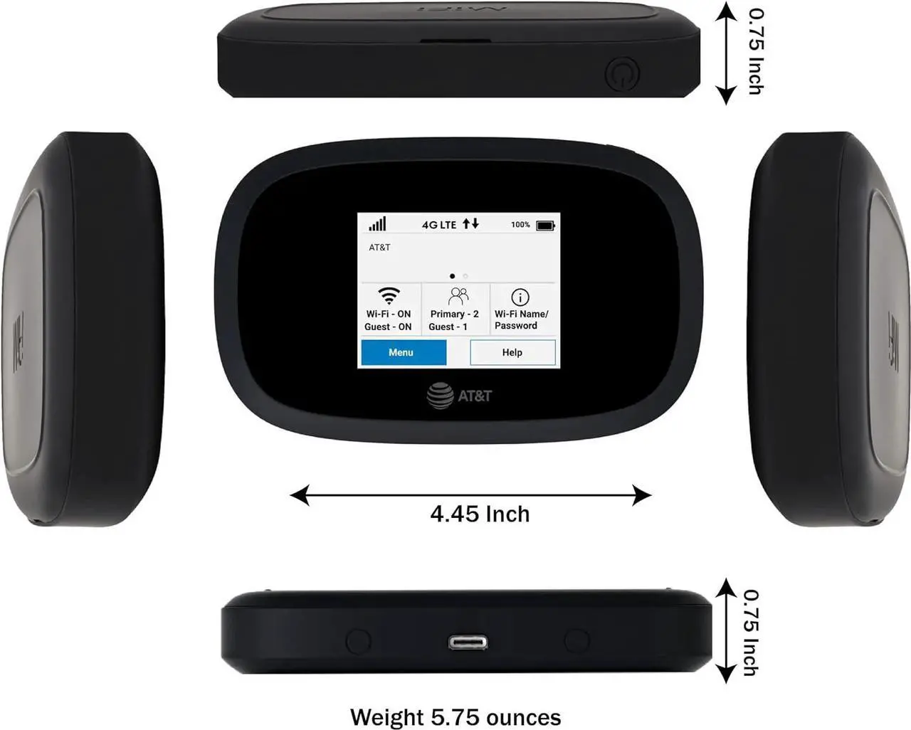 Alt view image 5 of 7 - AT&T Wireless Hotspot WiFi Device 4G LTE MiFi 8000 | Global 4G Cat18 LTE | Up to 1 Gbps | EVDO-LINK Bundle for Mobile Hotspot Device | with SIM Card and Extra Battery