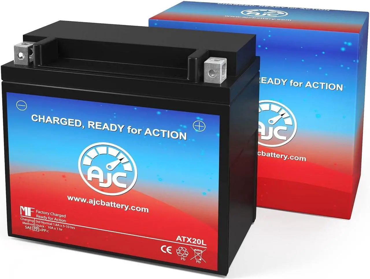 Alt view image 2 of 4 - Indian VTX1800C 1800CC Motorcycle Replacement Battery (2002-2011) - This is an AJC Brand Replacement