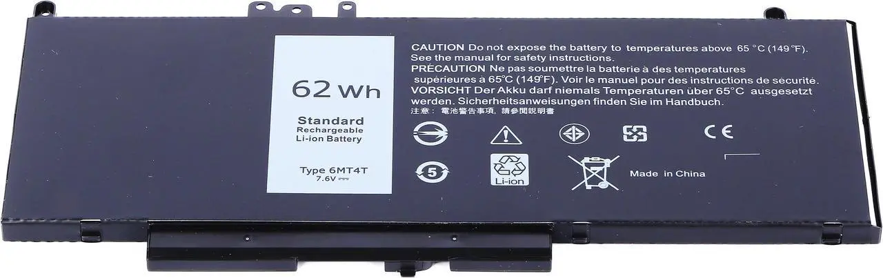 Alt view image 2 of 5 - 6MT4T Laptop Battery for Latitude E5470 E5570 Precision 3510 79VRK 62Wh