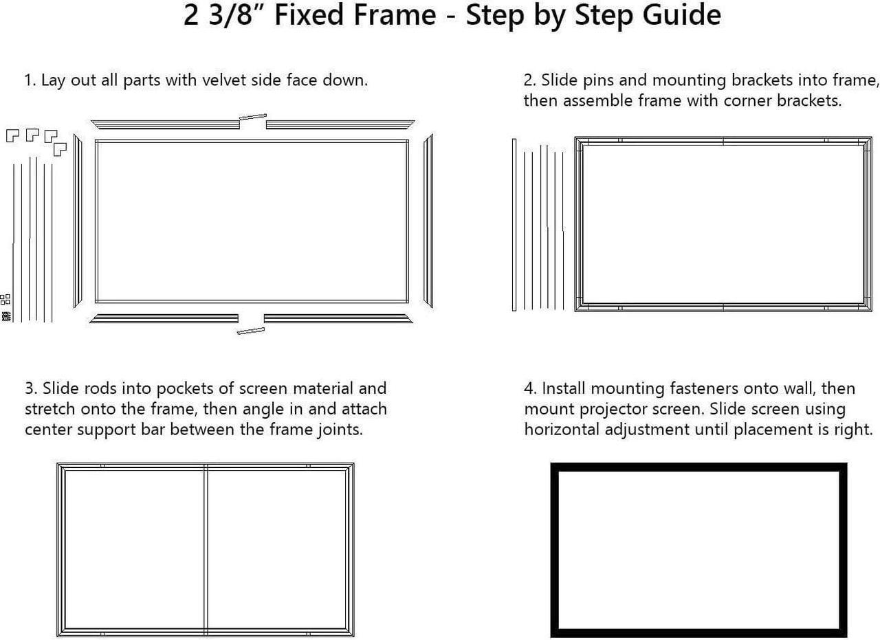 Alt view image 7 of 7 - Silver Ticket Products STR Series 6 Piece Home Theater Fixed Frame 4K / 8K Ultra HD, HDTV, HDR & Active 3D Movie Projection Screen, 16:9 Format, 92" Diagonal, White Material STR-16992
