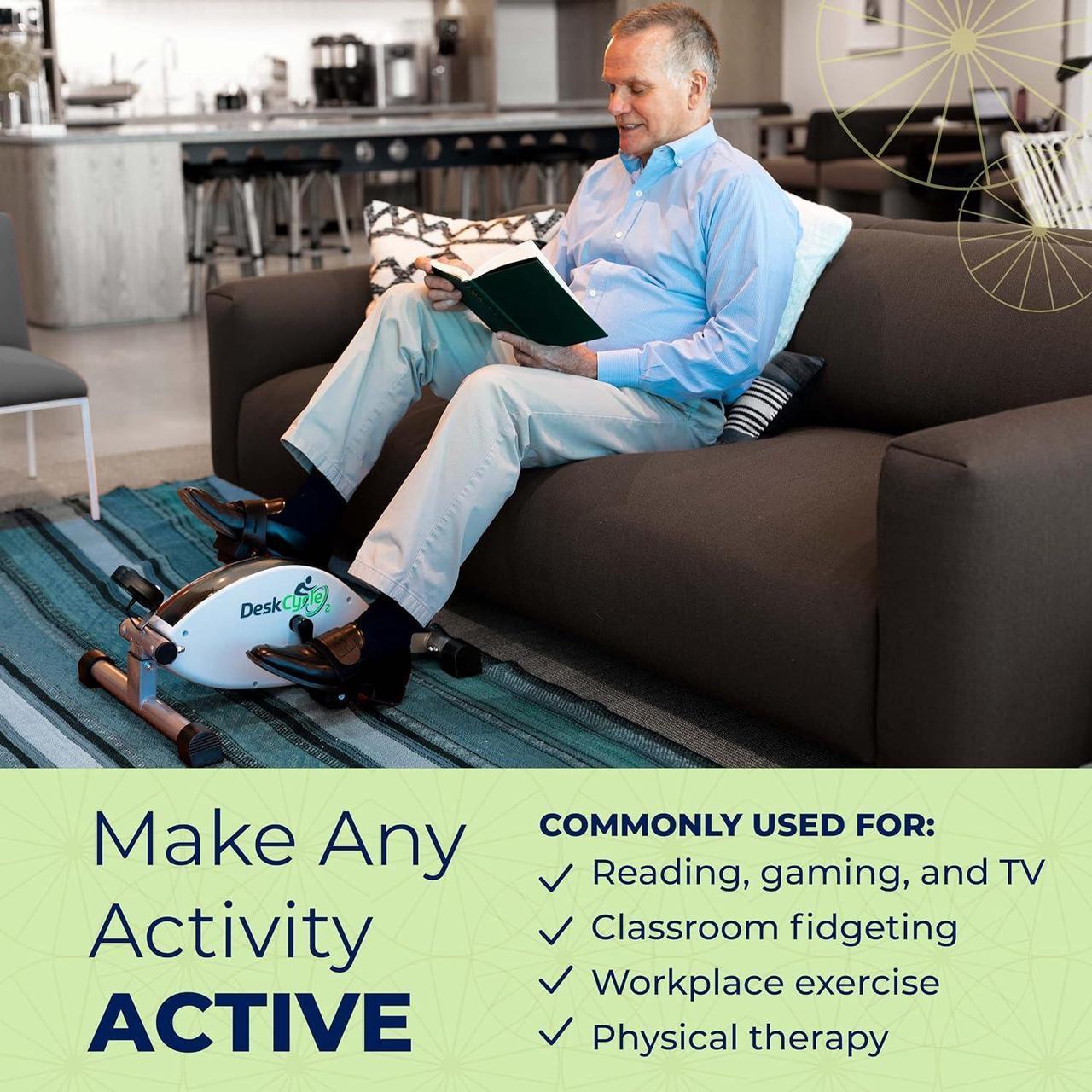 Alt view image 7 of 7 - DeskCycle Under Desk Bike Pedal Exerciser - Stationary Bikes for Home & Office - Standard and Adjustable Height Versions
