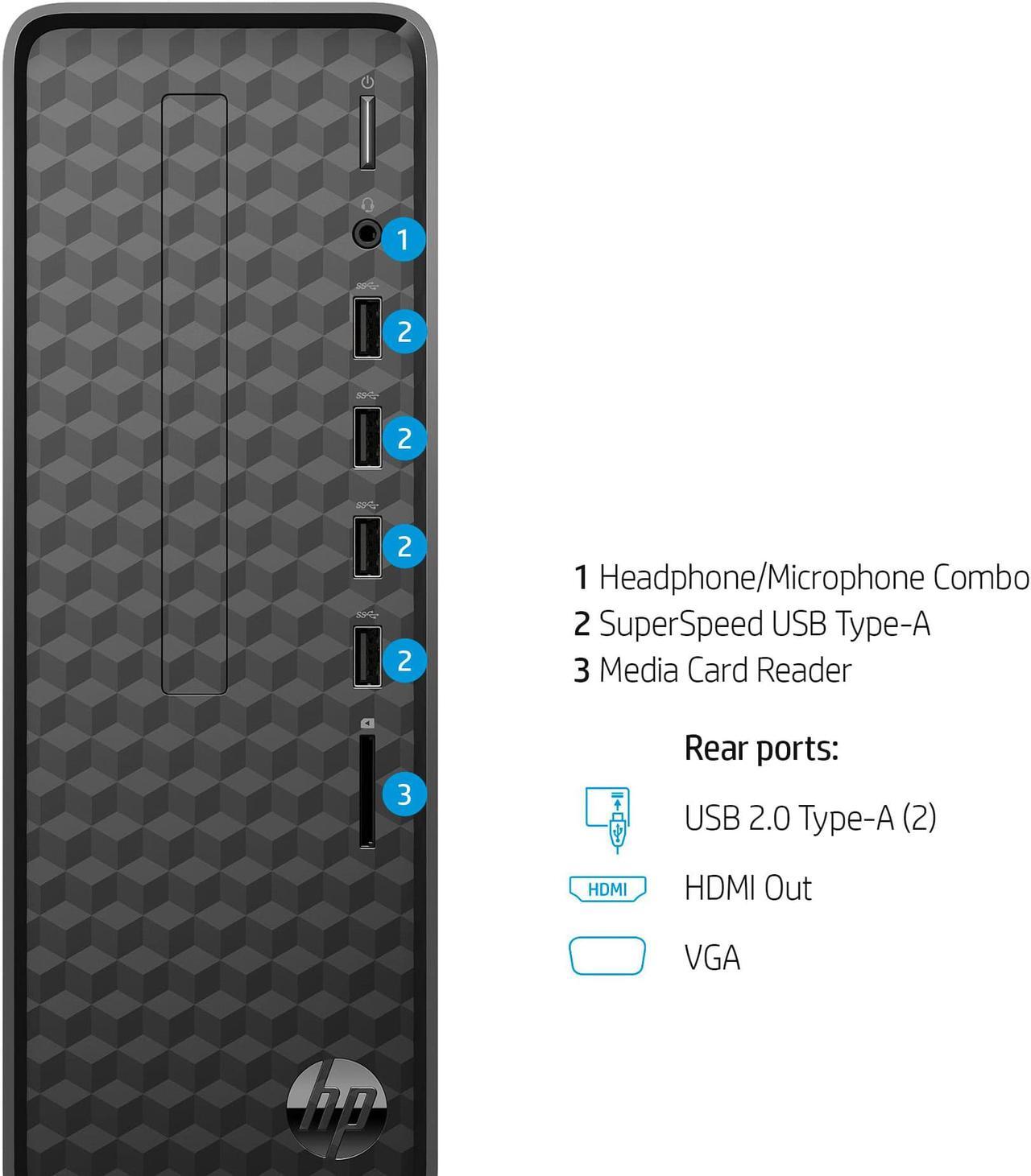 Alt view image 4 of 4 - HP S01-aF2 Slim Desktop Intel Celeron J5040 2.0GHz 8GB 256GB W11H