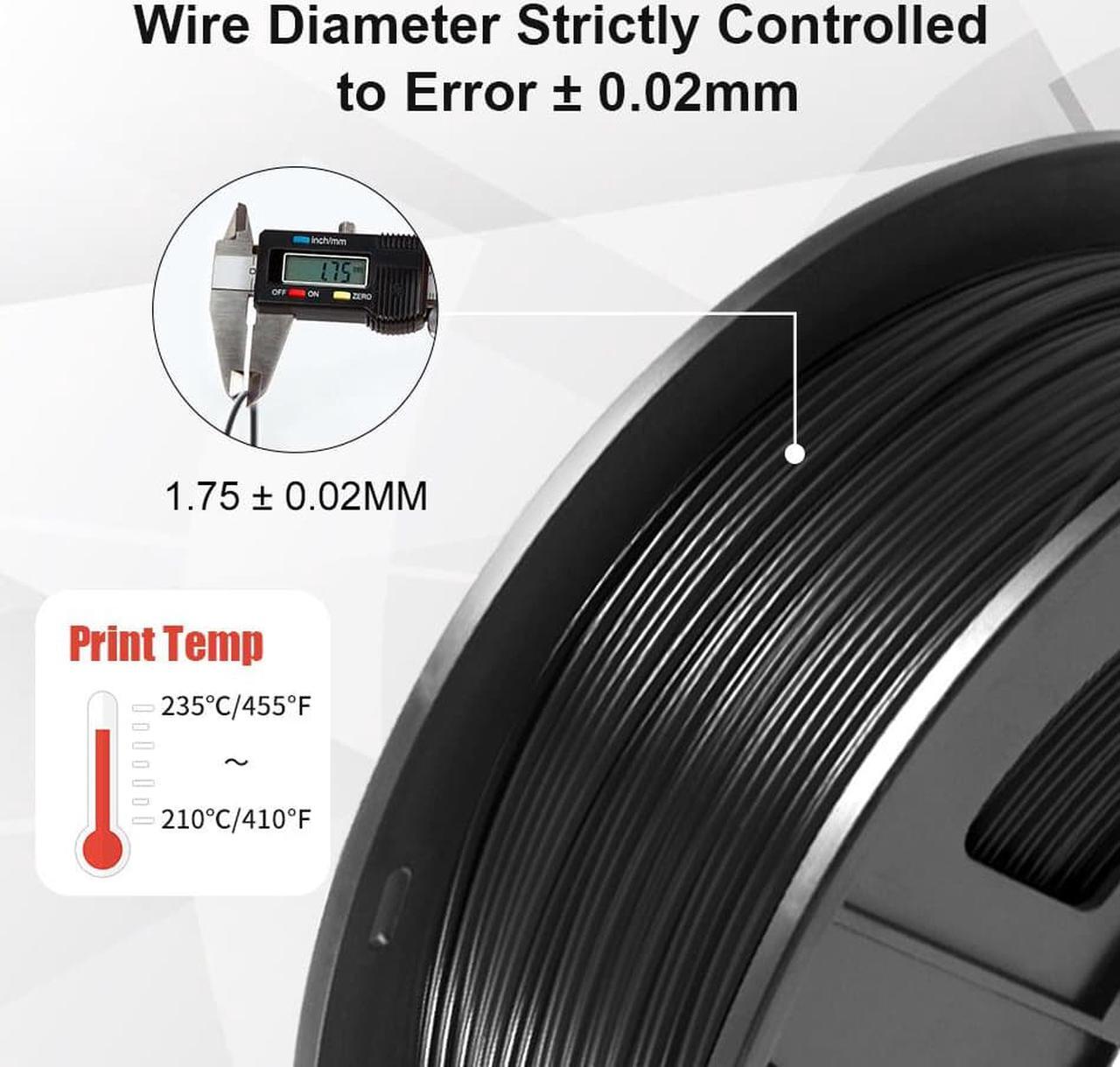 Alt view image 3 of 6 - SUNLU 3D Printer Filament PLA Plus 1.75mm, SUNLU Neatly Wound PLA Filament 1.75mm PRO, PLA+ Filament for Most FDM 3D Printer, Dimensional Accuracy +/- 0.02 mm, 5 Pack, Black