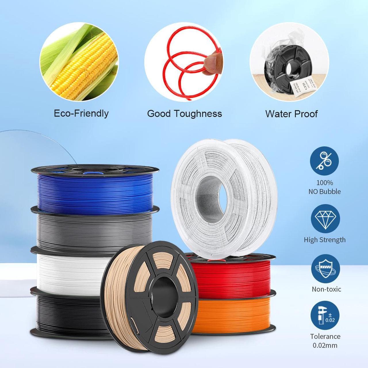 Alt view image 5 of 6 - SUNLU 3D Printer Filament PLA Plus 1.75mm, SUNLU Neatly Wound PLA Filament 1.75mm PRO, PLA+ Filament for Most FDM 3D Printer, Dimensional Accuracy +/- 0.02 mm, 5 Pack, Black