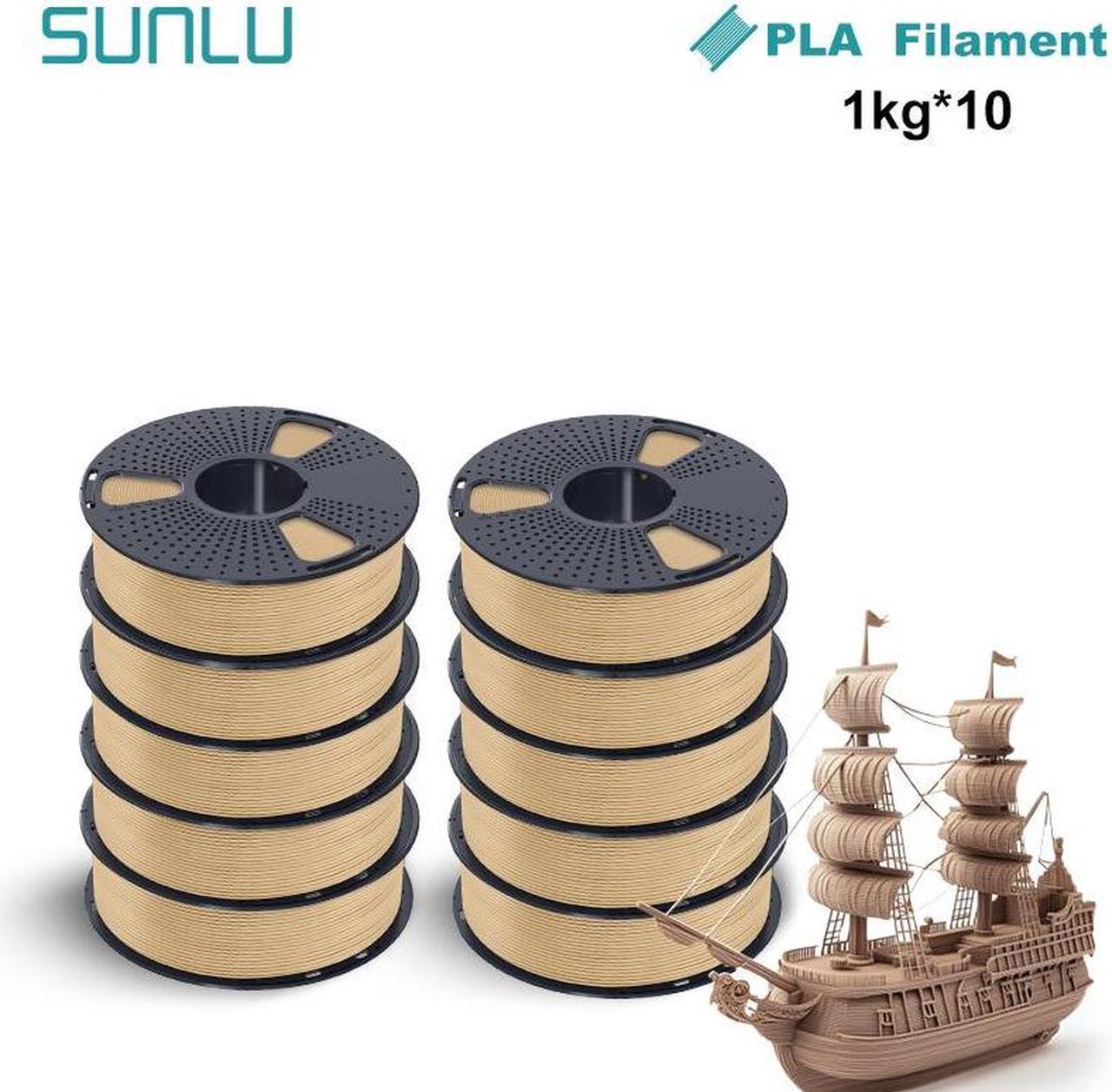Main image of SUNLU PLA 3D Printer Filament PLA Filament 1.75mm, Neatly Wound Fit Most FDM 3D Printers,  PLA Wood Color 10kg in Total, 1kg per Spool, 10 Pack