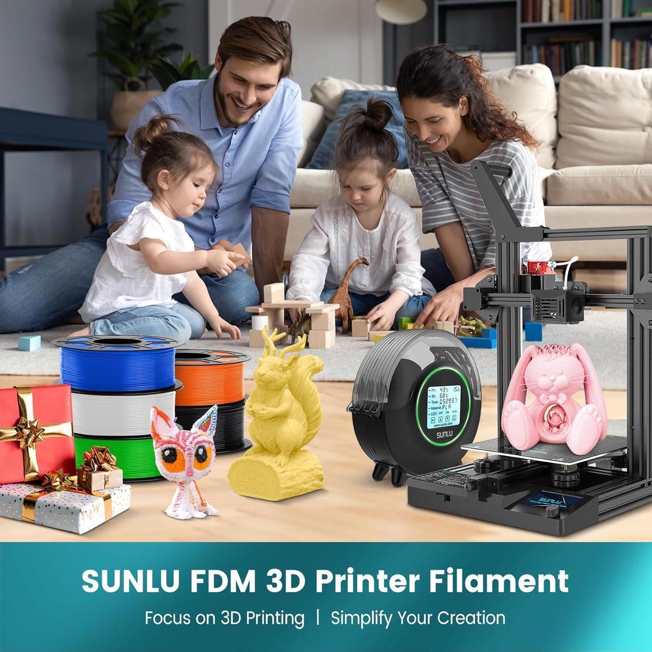 Alt view image 5 of 5 - SUNLU PLA 3D Printer Filament PLA Filament 1.75mm, Neatly Wound Fit Most FDM 3D Printers,  PLA Wood Color 10kg in Total, 1kg per Spool, 10 Pack