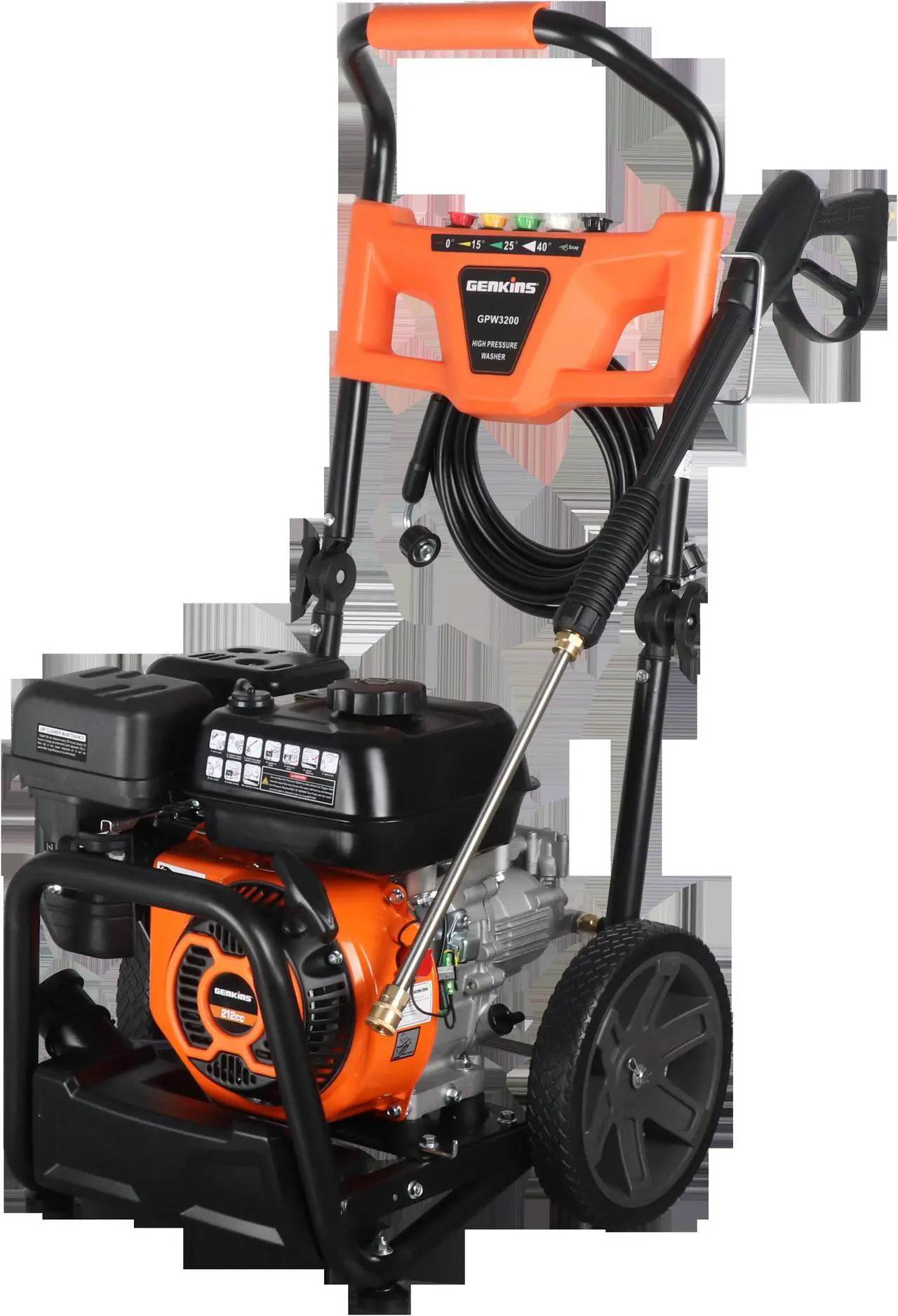 Main image of Genkins GPW3200 Foldable Pressure Washer 3200 PSI and 2.5 GPM, Soap Tank and Five Nozzle Set | Compact & Foldable Gas Powered