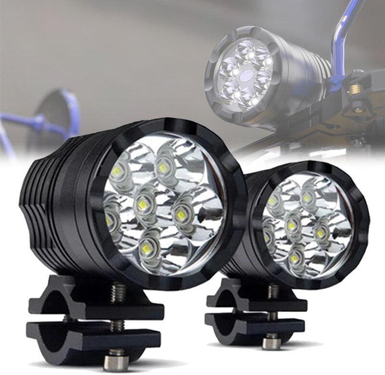 2PCS 12V 6 LED Motorcycle Waterproof Auxiliary Headlight Moto Spotlight Lamp Equipments Accessories