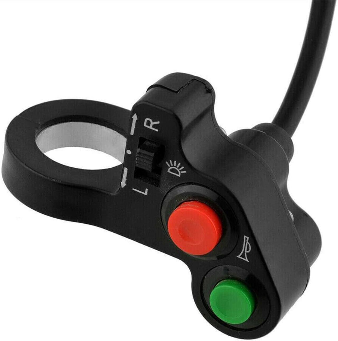 Motorcycle Handlebar Switch Electric Bike Scooter Horn Turn Signals On/Off Button Light