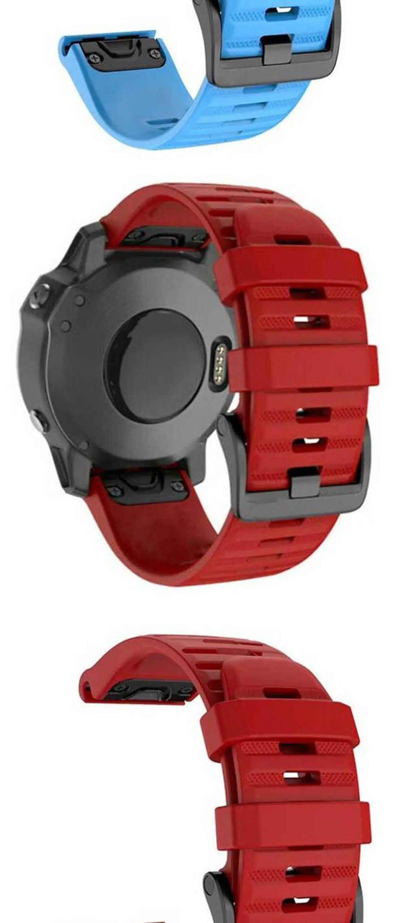 Alt view image 3 of 6 - 26mm Silicone Sport Strap Replacement Watchband for Garmin Fenix 3 3HR 3 Sapphire/Fenix 5X 5XPlus/Fenix 6X 6XPlus Band