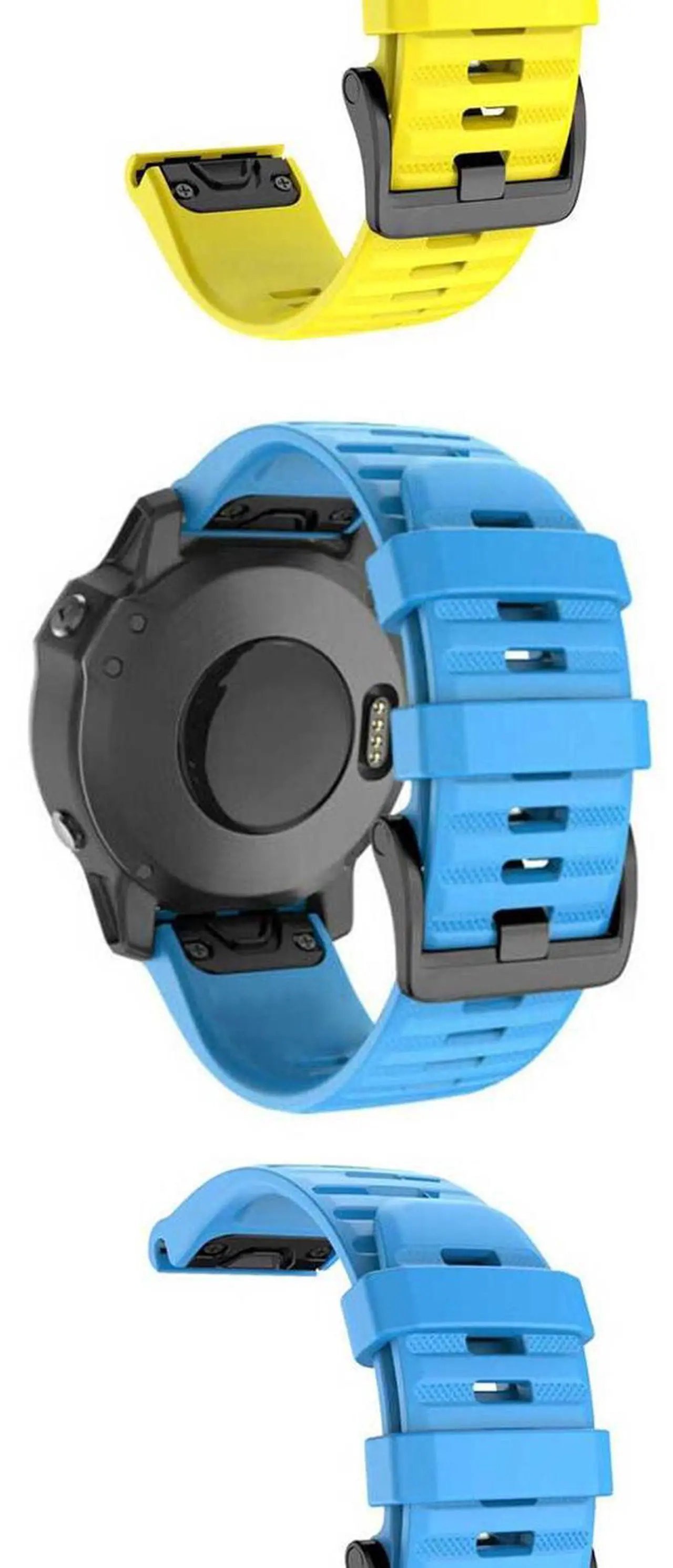 Alt view image 6 of 6 - 26mm Silicone Sport Strap Replacement Watchband for Garmin Fenix 3 3HR 3 Sapphire/Fenix 5X 5XPlus/Fenix 6X 6XPlus Band