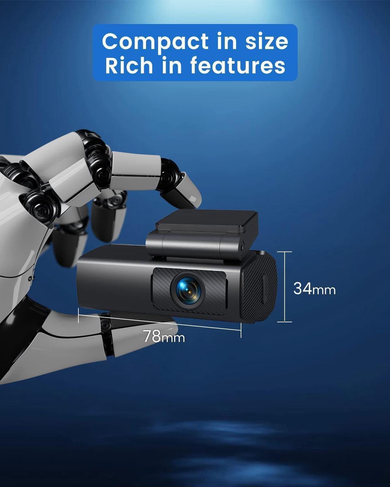 Alt view image 2 of 7 - Dash Cam 1080P Car Camera, EUKI WiFi Dash Camera for Cars, Dash Cam Front with Night Vision, 170°Wide Angle, 24 Hours Parking Monitor, Loop Recording, G-Sensor, APP Control, Support 128GB Max