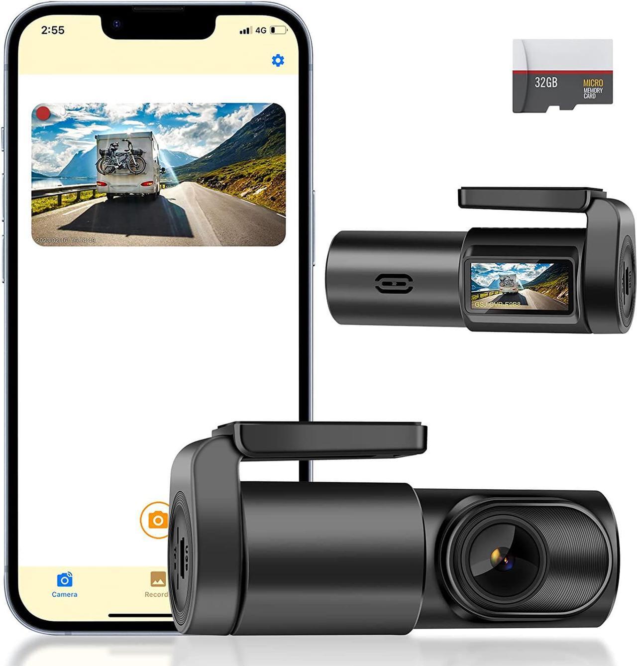 Dash Cam Front, WiFi 1080P Dash Camera for Cars, Mini Car Camera with 140° Wide Angle, 360 Degree Rotation Shot, Night Vision, WDR, G-Sensor, Loop Recording, 24H Parking Monitor, Support 128GB Max