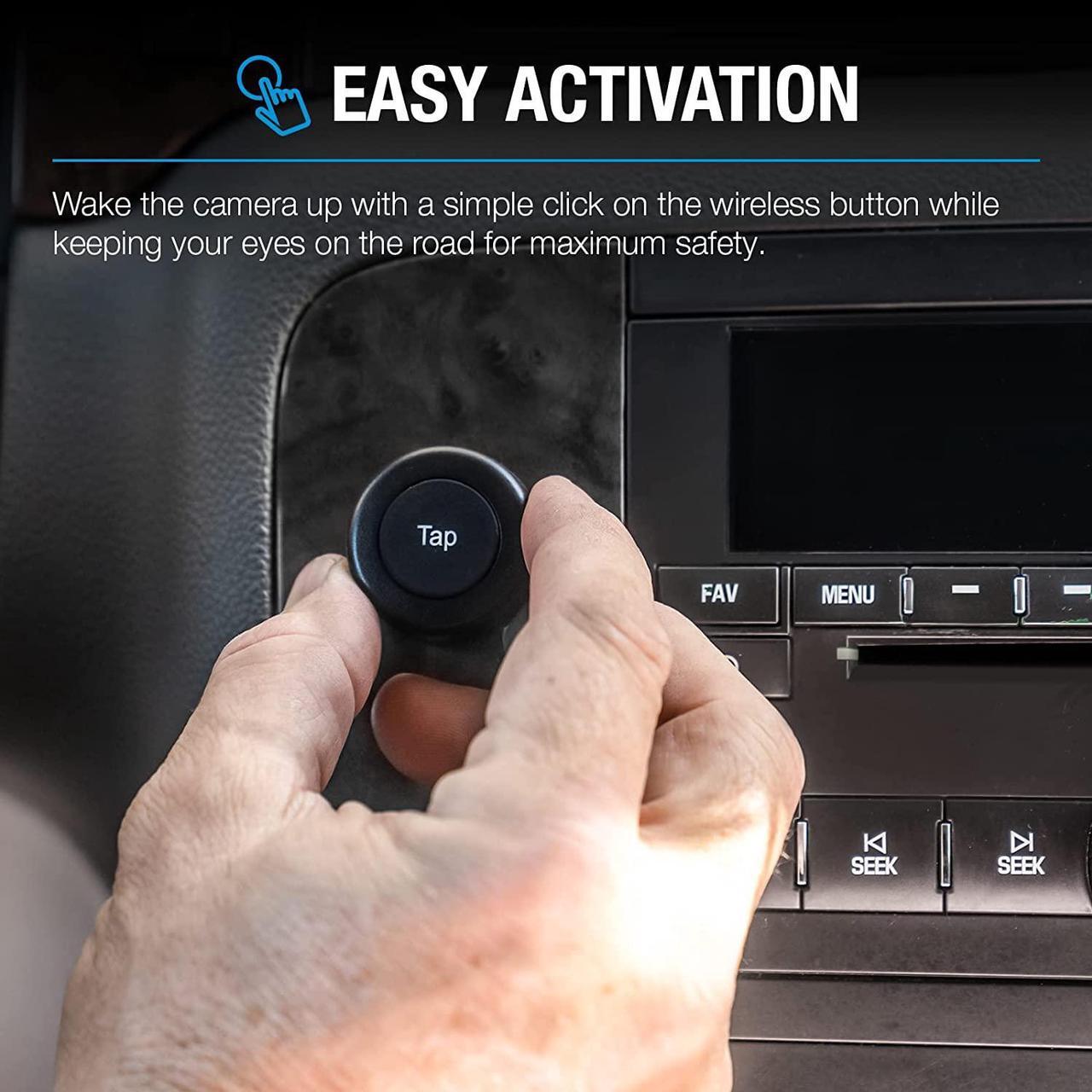 Alt view image 6 of 7 - TYPE S | Portable Car License Plate Backup Camera Bluetooth Mirror with Solar Powered, Rearview Mirror, Split-Screen, Wireless Button Control, Extra Wide 160°, View in 720P for Truck, Car, SUV, Camper