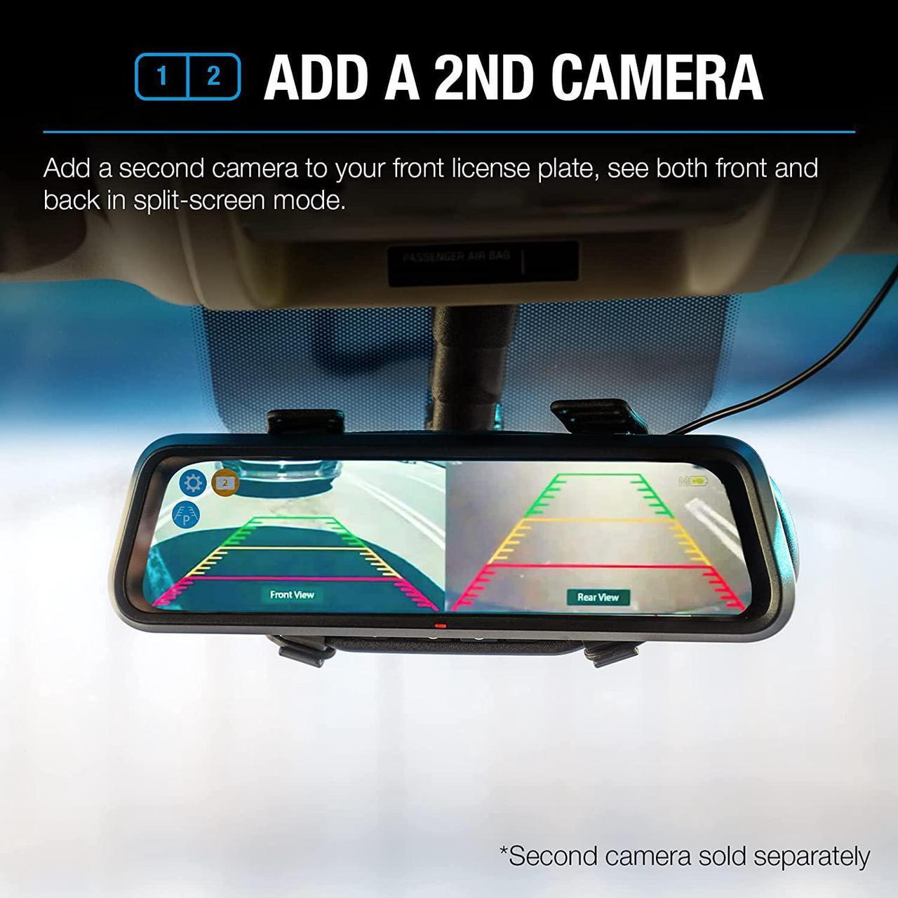 Alt view image 7 of 7 - TYPE S | Portable Car License Plate Backup Camera Bluetooth Mirror with Solar Powered, Rearview Mirror, Split-Screen, Wireless Button Control, Extra Wide 160°, View in 720P for Truck, Car, SUV, Camper