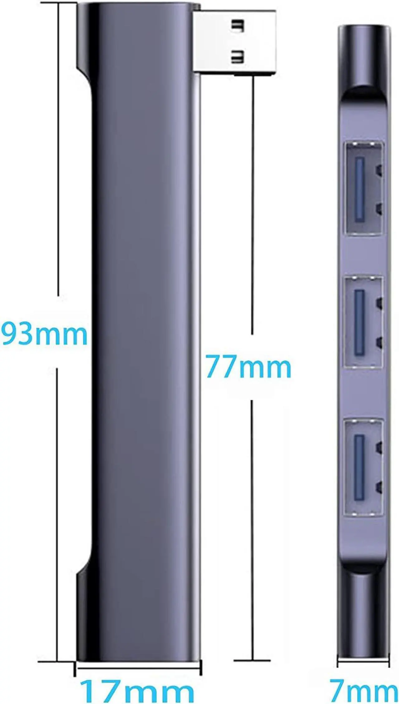 Alt view image 6 of 7 - USB Hub for Laptop, USB 3.0 Hub 4-Port, 5Gbps USB Splitter for Laptop, Windows, MacBook, PC, Flash Drives, HDD, Printer, Keyboard, Mouse (Left-Side USB Hub)