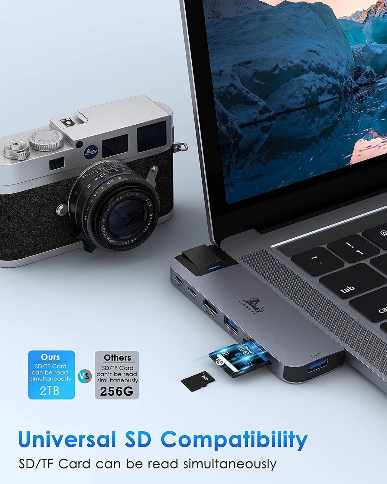 Alt view image 7 of 7 - USB C Hub Adapters for MacBook Pro/Air, 10 in 1 USB C Docking Station with 4K HDMI,VGA, RJ45 Gigabit Ethernet,87W PD Charging,3 USB 3.0,SD TF Card Reader, Compatible for More Type C Devices (8 in 2)