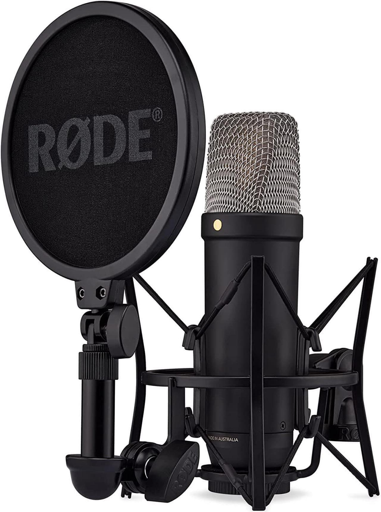 Main image of NT1 5th Generation Large-diaphragm Studio Condenser Microphone with XLR and USB Outputs, Shock Mount and Pop Filter for Music Production, Vocal Recording and Podcasting (Black)