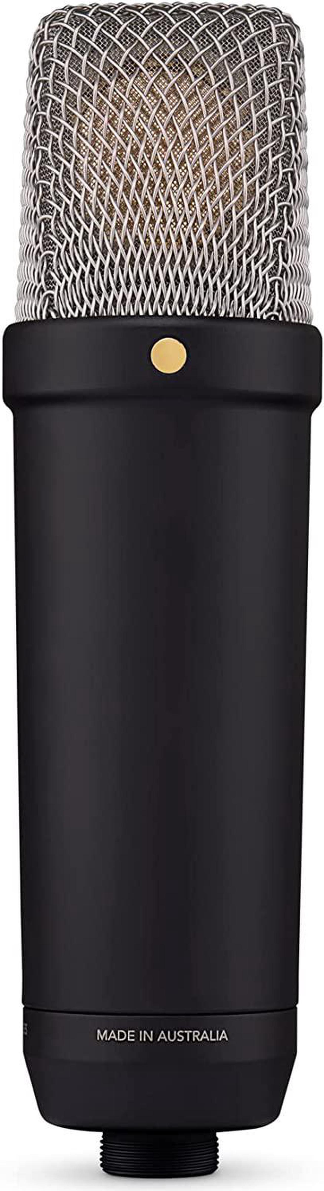 Alt view image 2 of 7 - NT1 5th Generation Large-diaphragm Studio Condenser Microphone with XLR and USB Outputs, Shock Mount and Pop Filter for Music Production, Vocal Recording and Podcasting (Black)