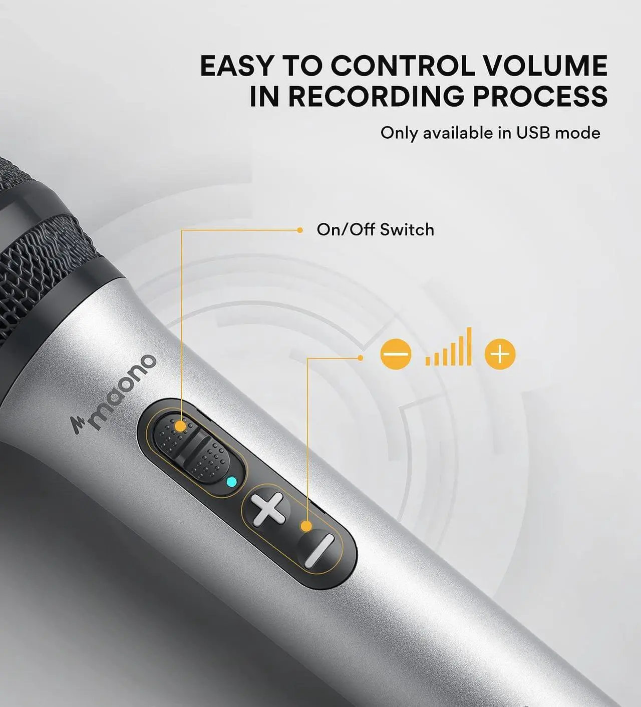 Alt view image 2 of 7 - USB/XLR Podcasting Dynamic Microphone, Studio Mic Kit with Volume Control, Shock Mount, Pop Filter, Ideal for Vocal, Recording, Voice Over, Live Streaming - Silver