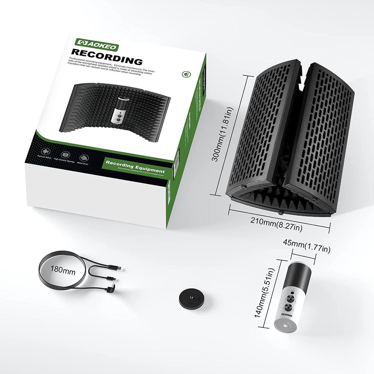 Alt view image 7 of 7 - USB Condenser Microphone, 192kHZ/24bit Professional PC Streaming Podcast Cardioid Microphone Kit with Boom Arm, Shock Mount, Pop Filter, for Recording, Gaming, YouTube,Meeting, Discord