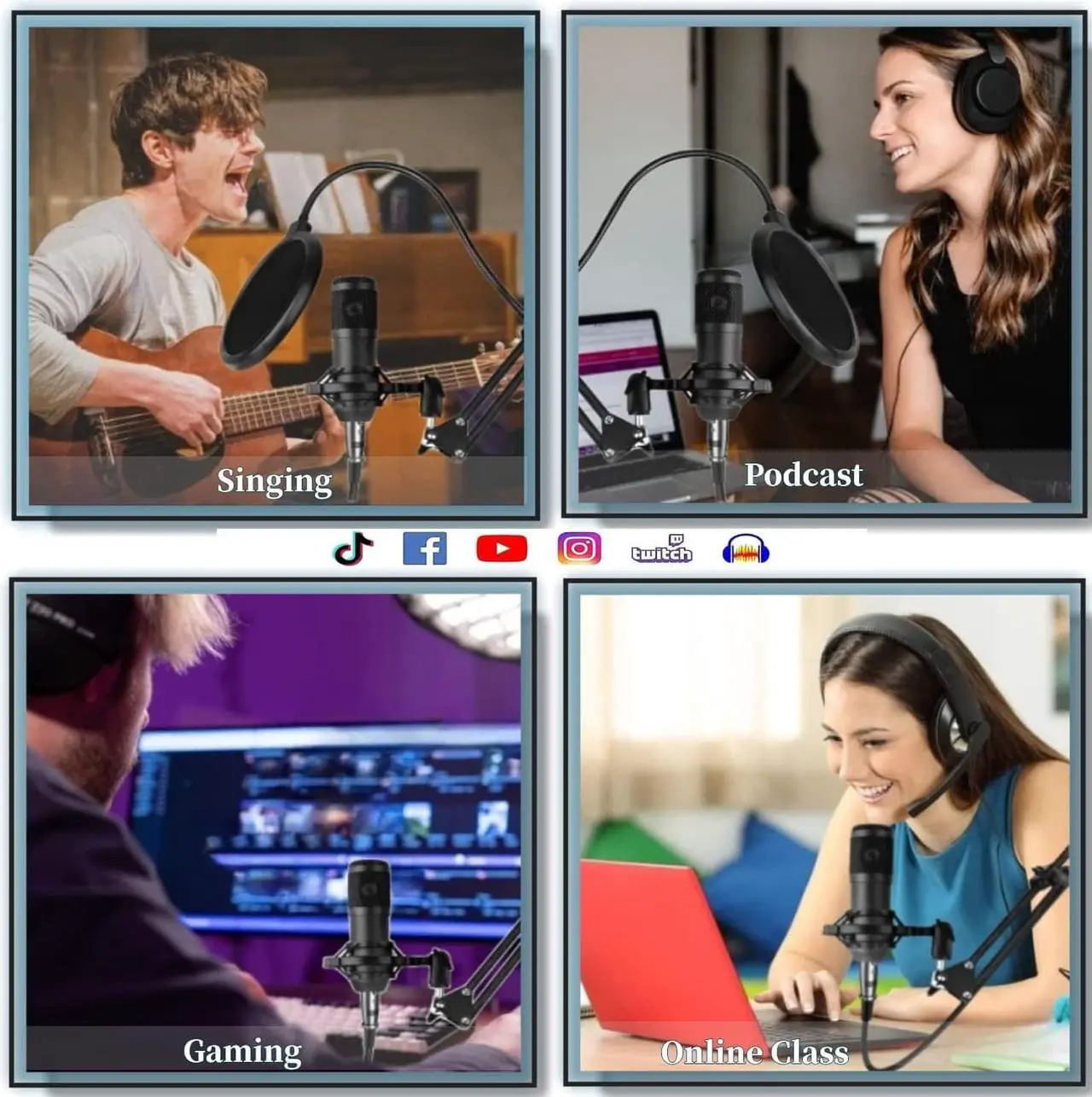 Alt view image 3 of 6 - Podcast Equipment Bundle, BM800 Podcast Microphone, V8 Sound Card with Voice Changer - Studio Condenser Microphone, Perfect for Recording, Streaming, Gaming, Compatible with PC, Playstation