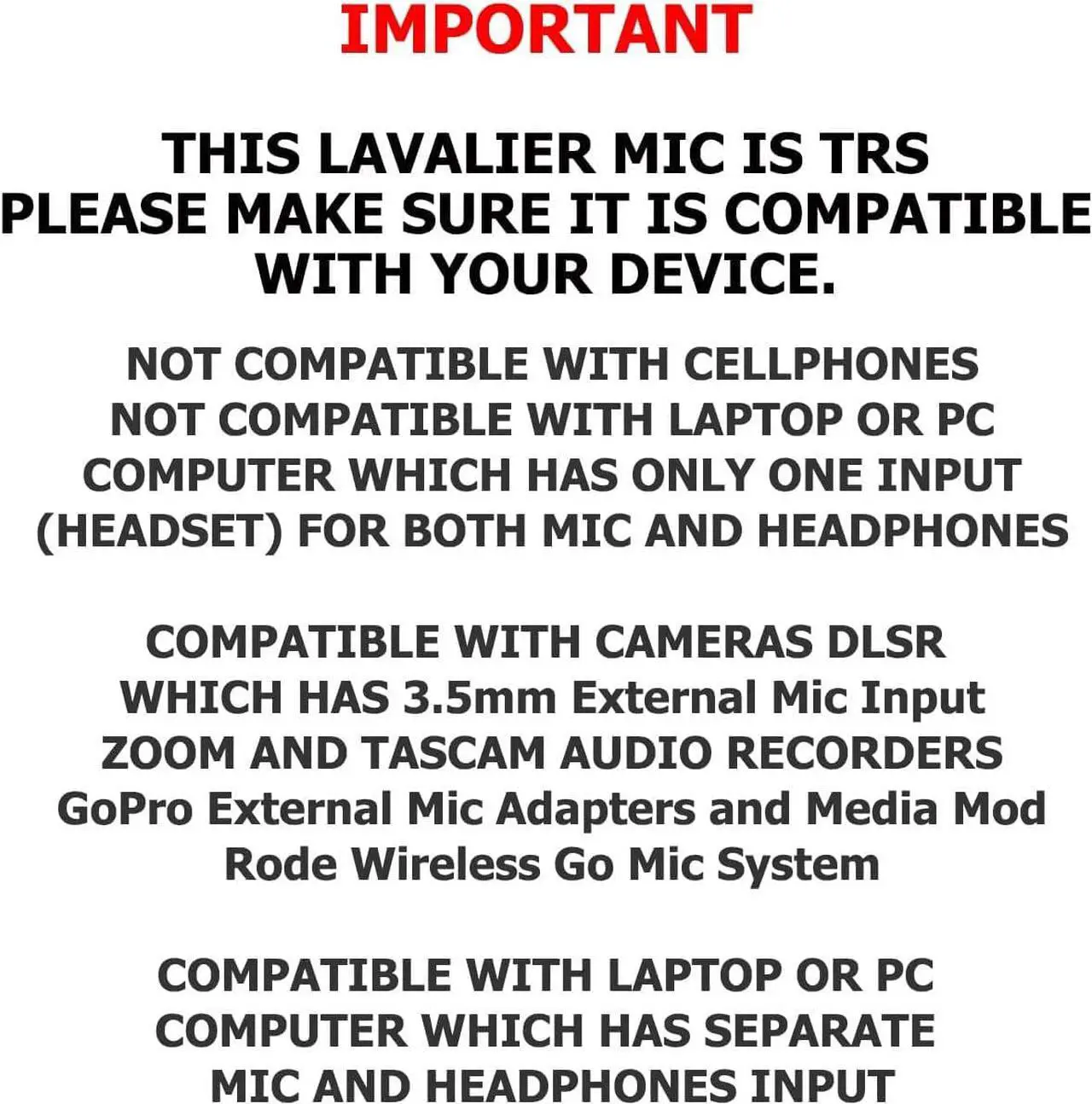 Alt view image 4 of 5 - AGD Professional External TRS 3.5 Lavalier Lapel Microphone Clip-on Lav Mini Mic Compatible with Rode Wireless Transmitter Go GoPro MediaMod Zoom Tascam Audio Recorder DSLR Canon Nikon Sony YouTube