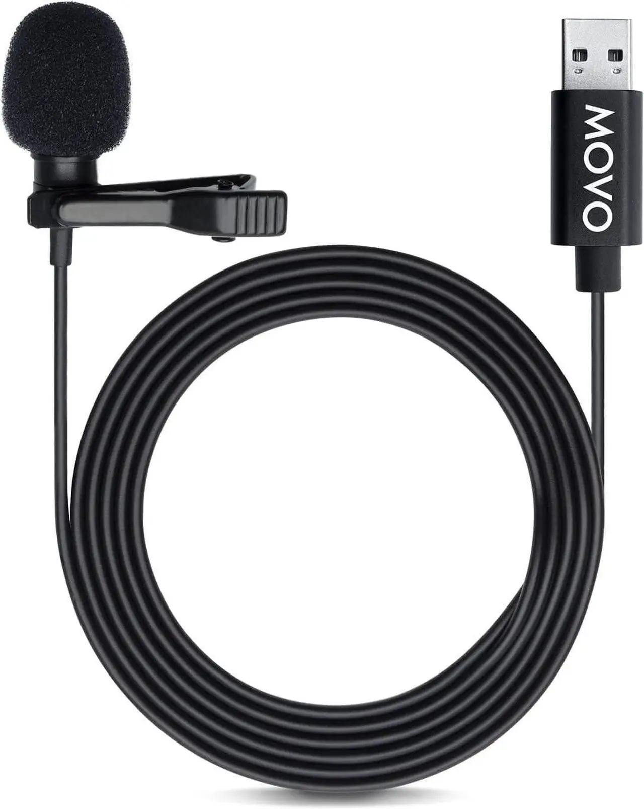 Main image of Movo M1 USB Lavalier Lapel Clip-on Omnidirectional Computer Microphone for Laptop, PC and Mac, Perfect Podcasting, Gaming, Streaming and Desktop Mic (20-foot Cord)
