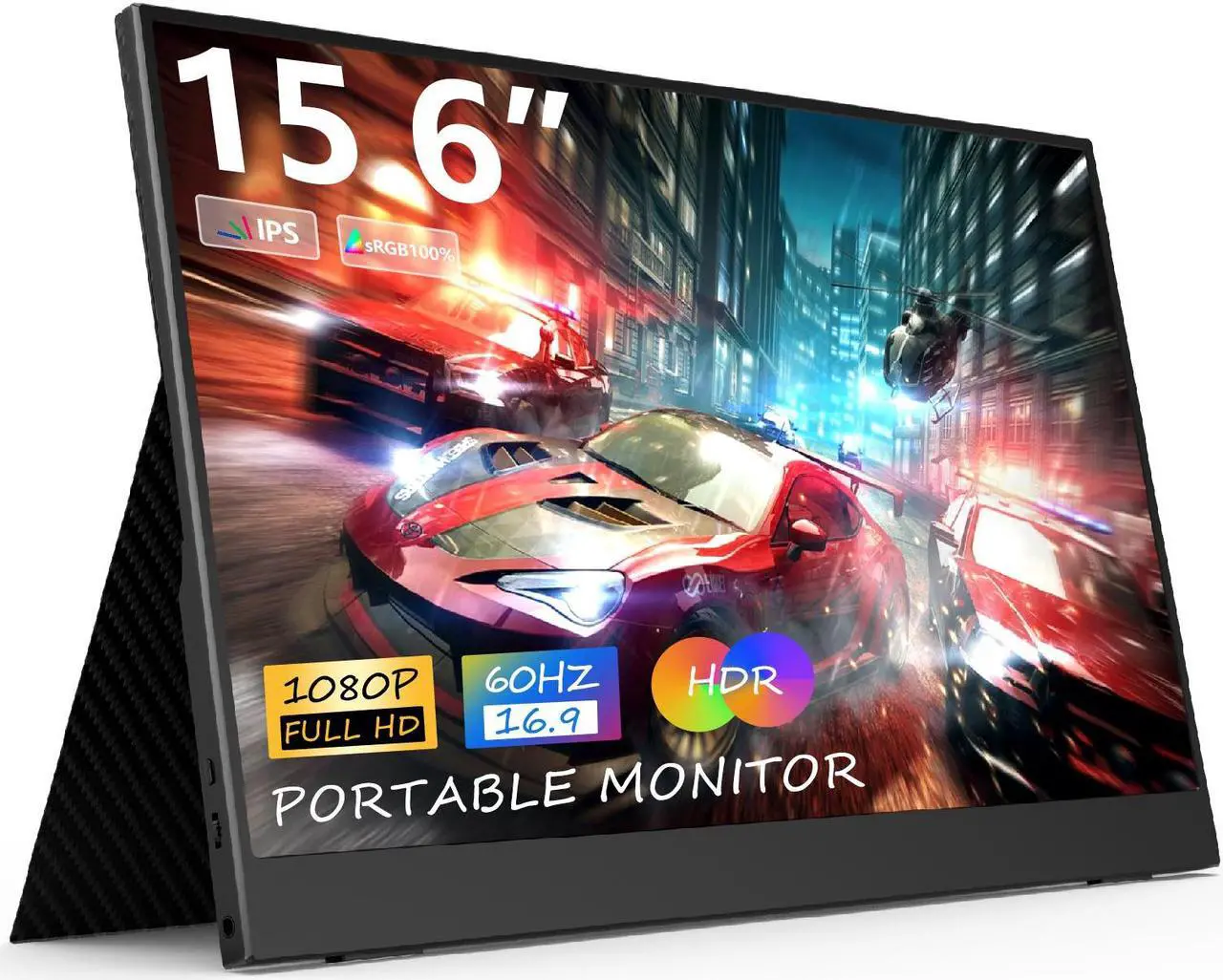 Main image of JSHIX 15.6" inch Portable Monitor IPS FHD 1080P HDR monitor Portable Laptop with HDMI USB C Gaming Monitor Eye Care Computer second Display dual speakers black for Laptop PC Phone PS4 Xbox