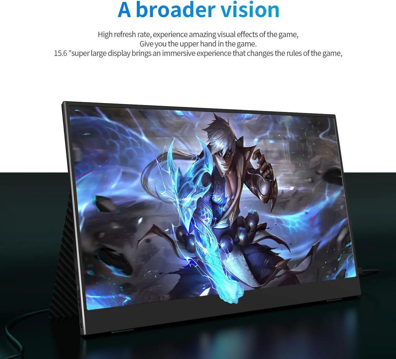 Alt view image 3 of 7 - JSHIX 15.6" inch Portable Monitor IPS FHD 1080P HDR monitor Portable Laptop with HDMI USB C Gaming Monitor Eye Care Computer second Display dual speakers black for Laptop PC Phone PS4 Xbox