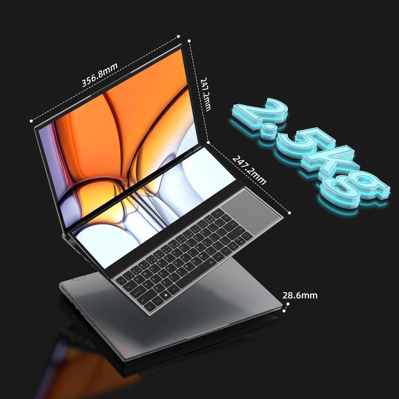 Alt view image 7 of 7 - JSHIX  Business Laptop Windows 11 Pro dual screen,main screen16" and 14"Touchscreen secondary screen Intel Core i7 10th Gen 10875H (2.50GHz) 16GB Memory 512GB PCIe SSD