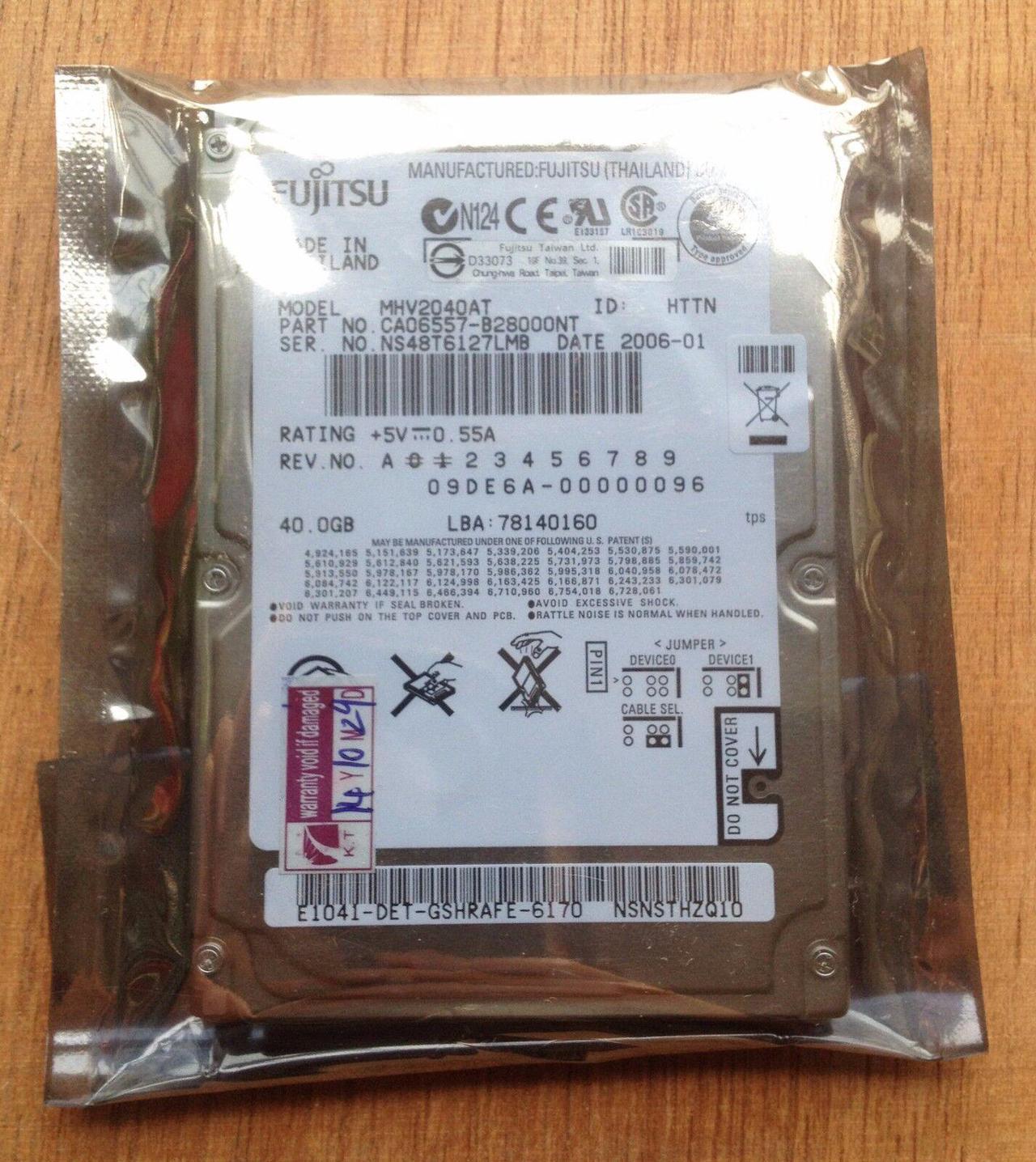 Fujitsu 40GB 40 GB 4200 RPM,2.5" IDE 2MB (MHV2040AT) Hard Drive For Laptop HDD