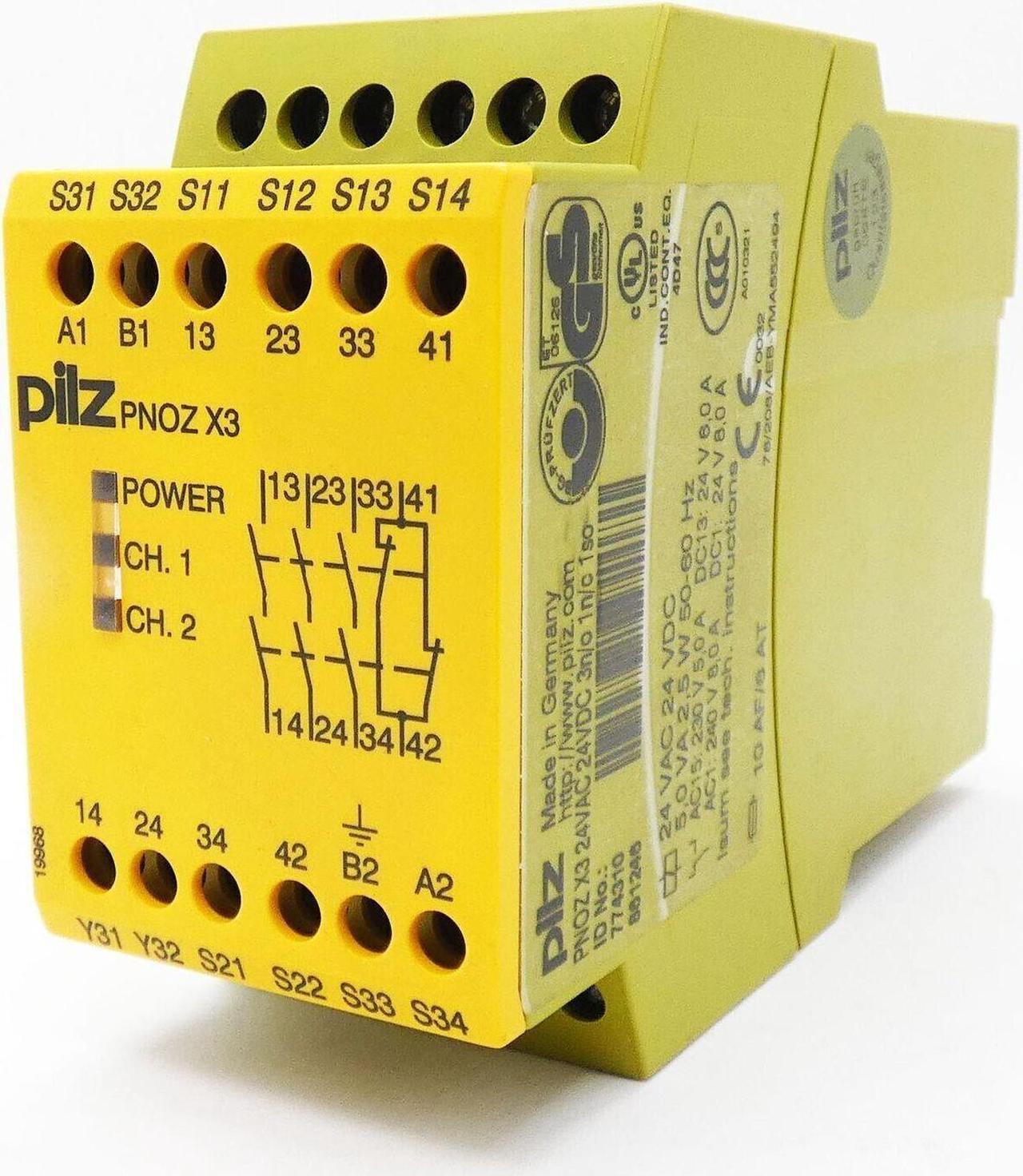 New Sealed Pilz PNOZ X3 Safety Relay 774310 24VACDC 3N/O 1N/C 1SO Screw Terminal