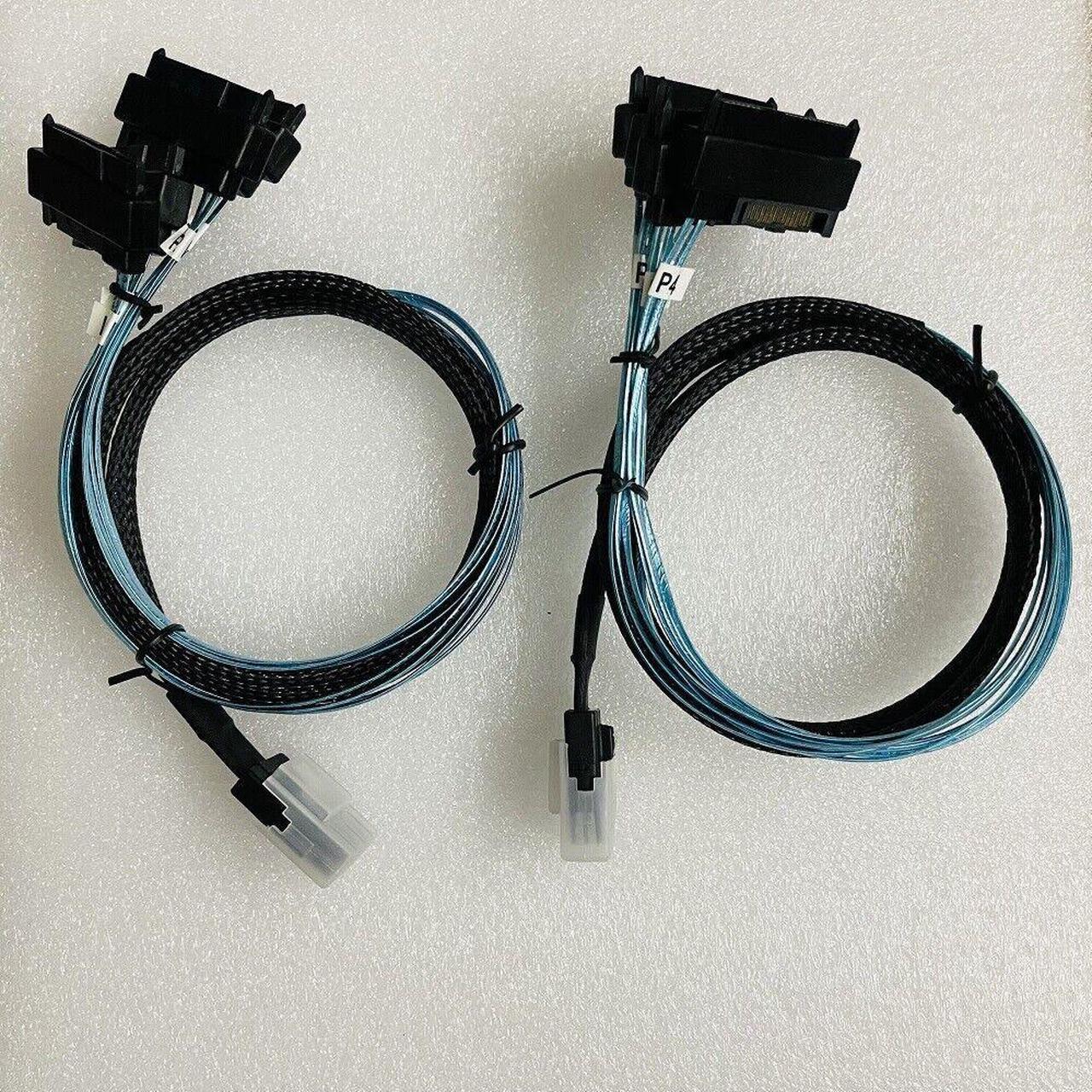 2PCS Mini SAS 36pin Power SFF-8087 to SFF-8482 4 SATA SAS Power Cable 3FT Blue