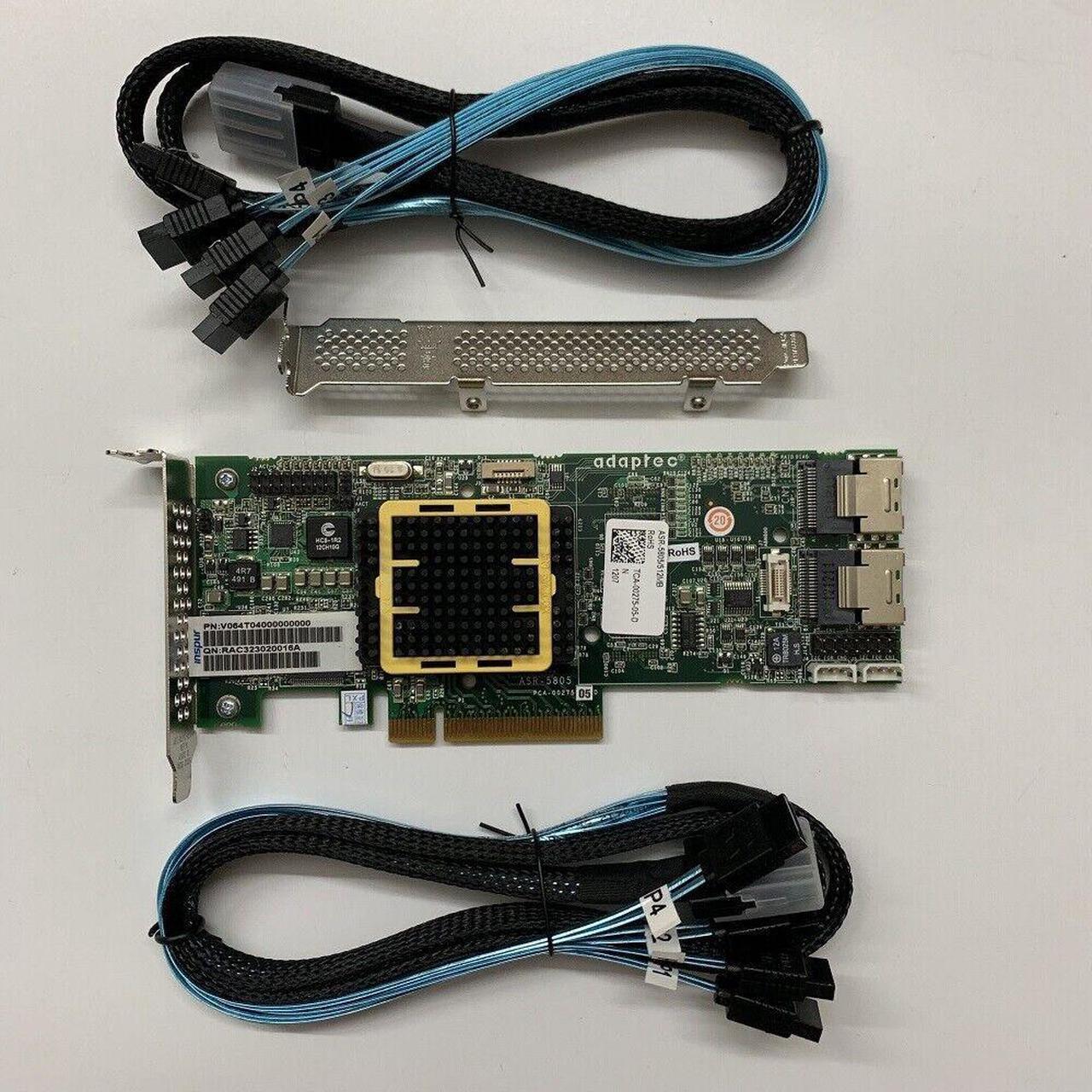 ADAPTEC ASR-5805 512MB 8 Port PCIe SAS/SATA RAID Controller+2PCS SATA 8087 cable