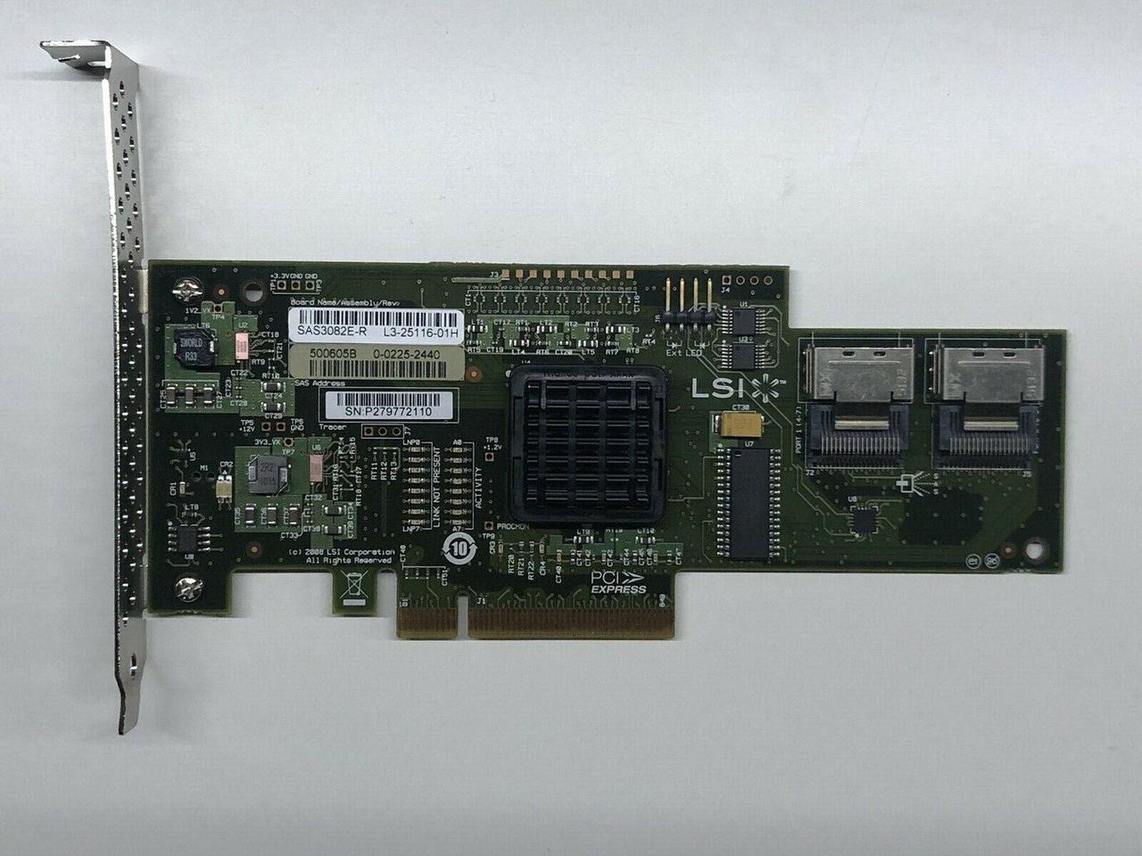 LSI SAS 3082E-R 3Gb/s 8 Port SATA/SAS 1068E Host Adapter Controller Card PCI-E