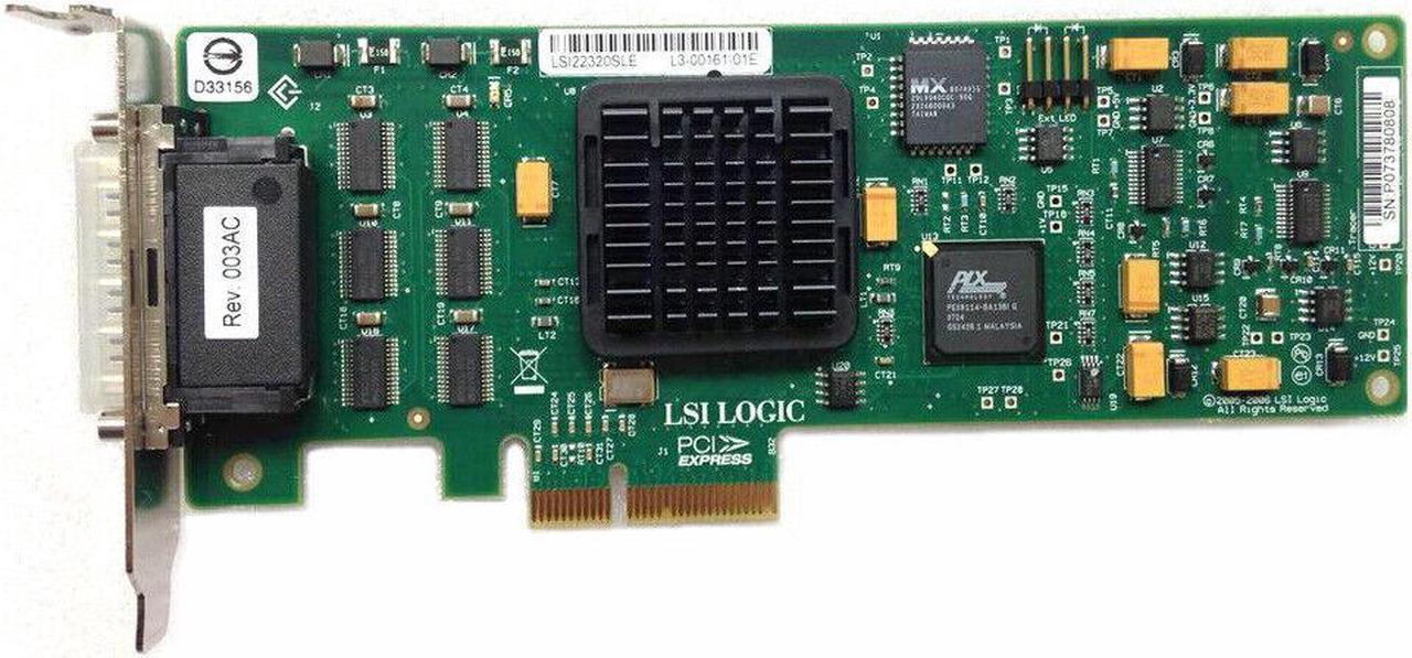 LSI LOGIC LSI22320SLE HBA Dual Channel PCI-E LVD Ultra320 SCSI Host Bus Adapter