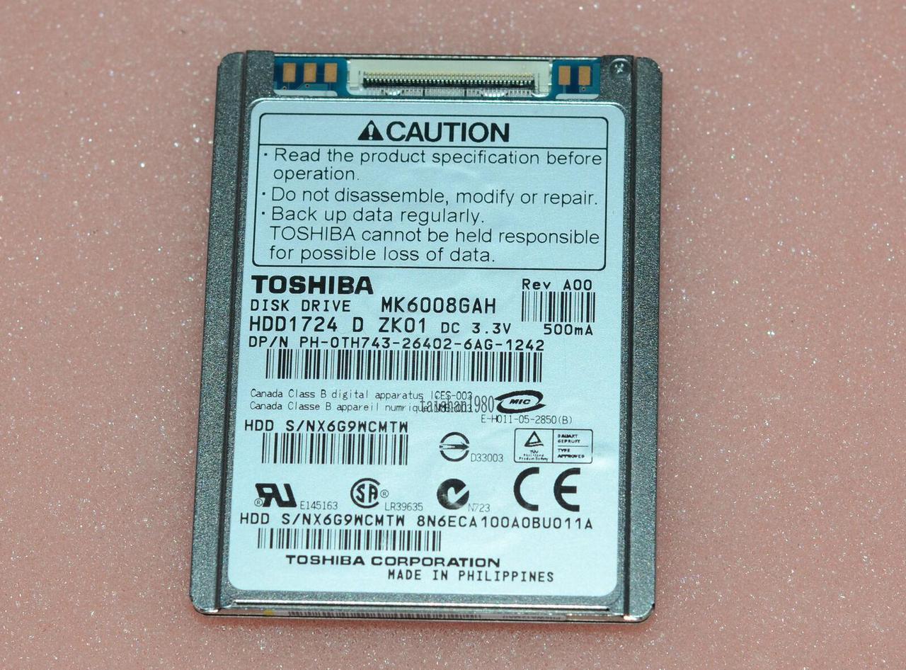 NEW TOSHIBA 1.8" MK6008GAH 60GB HDD FOR DELL Latitude Hard DISK DRIVE