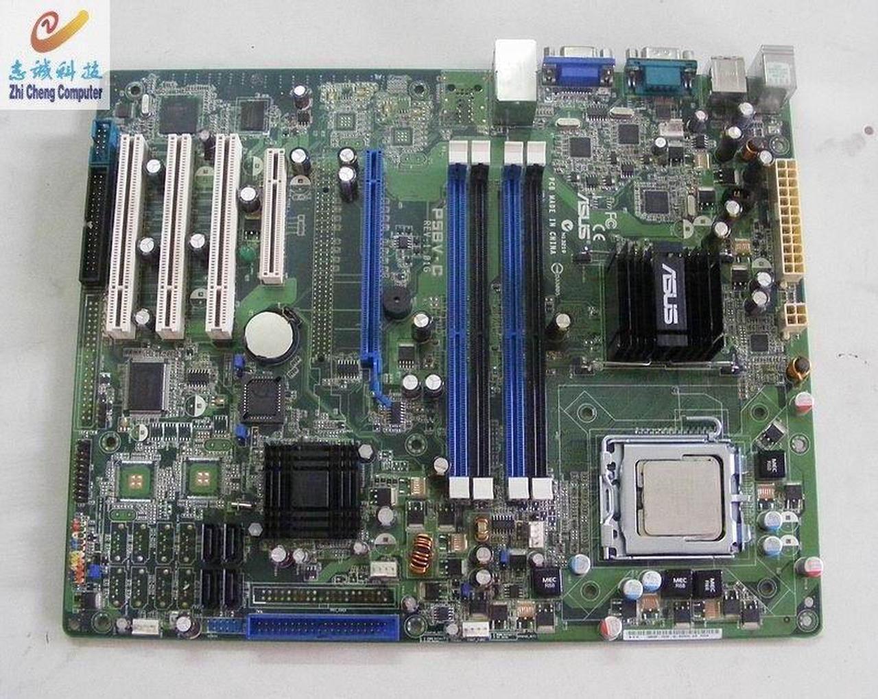 Motherboard new for ASUS LGA775 P45 P5BV-C 2 DDR2 Intel ATX DDR3 VGA+E7300 CPU