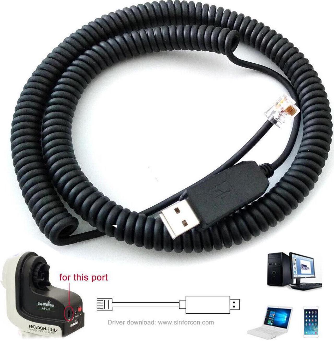 4m USB remote control PC cable for Sky-Watcher SynScan telescopes - FTDI chip